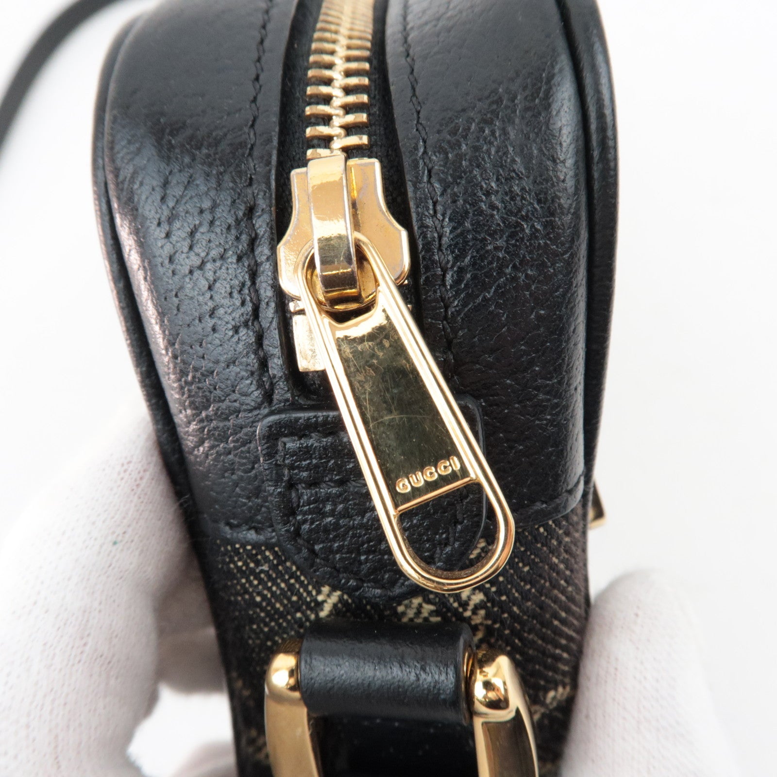 GUCCI Ophidia GG Jaguqard Denim Schoudertas Zwart 517350 *Stofzak