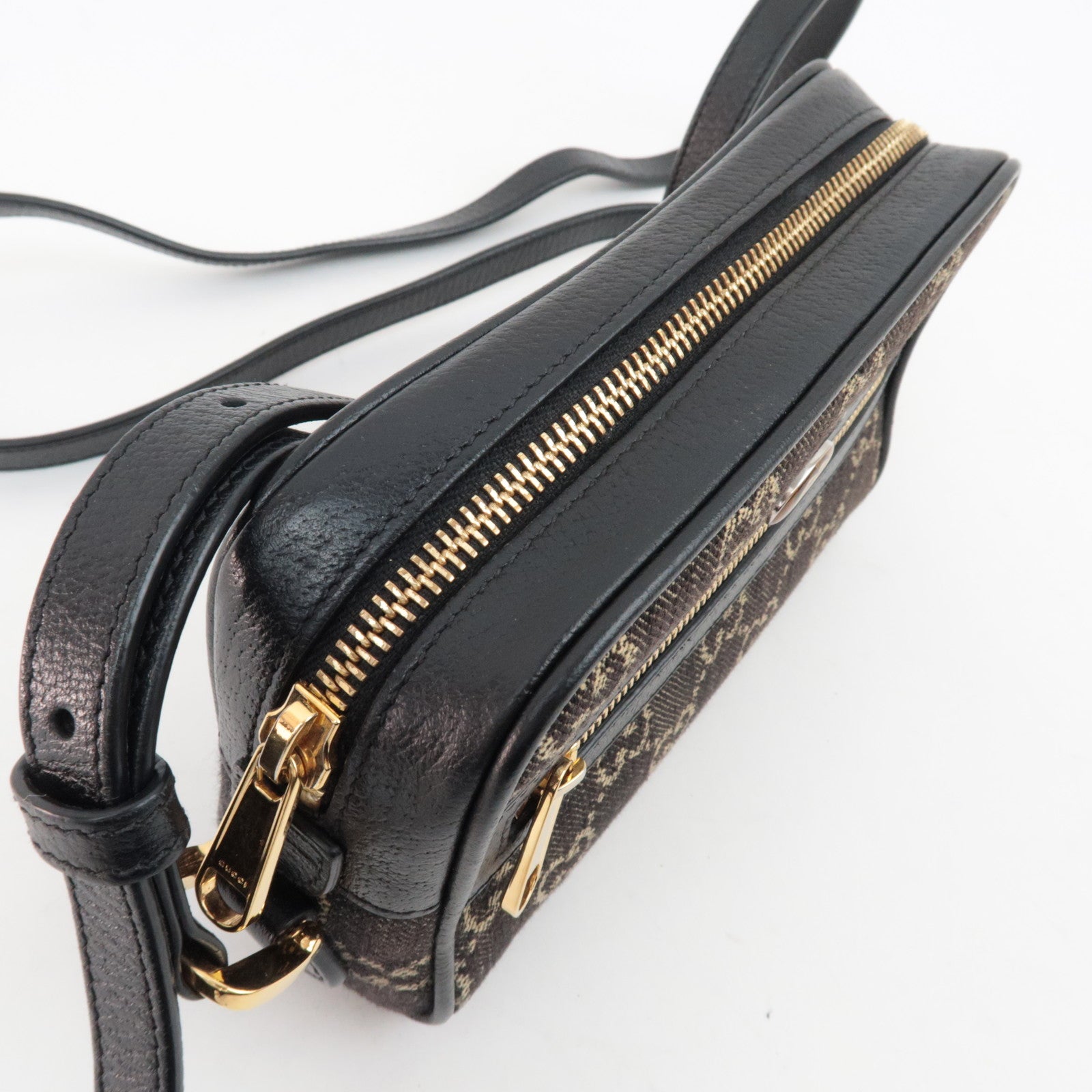 GUCCI Ophidia GG Jaguqard Denim Schoudertas Zwart 517350 *Stofzak