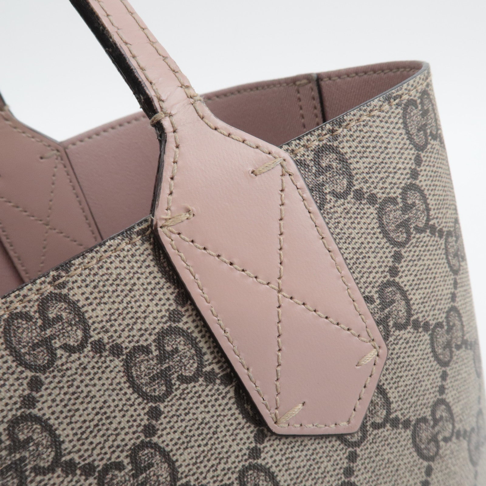 GUCCI GG Supreme Reversible Tote Bag Roze Beige 372613 *Naamlabel