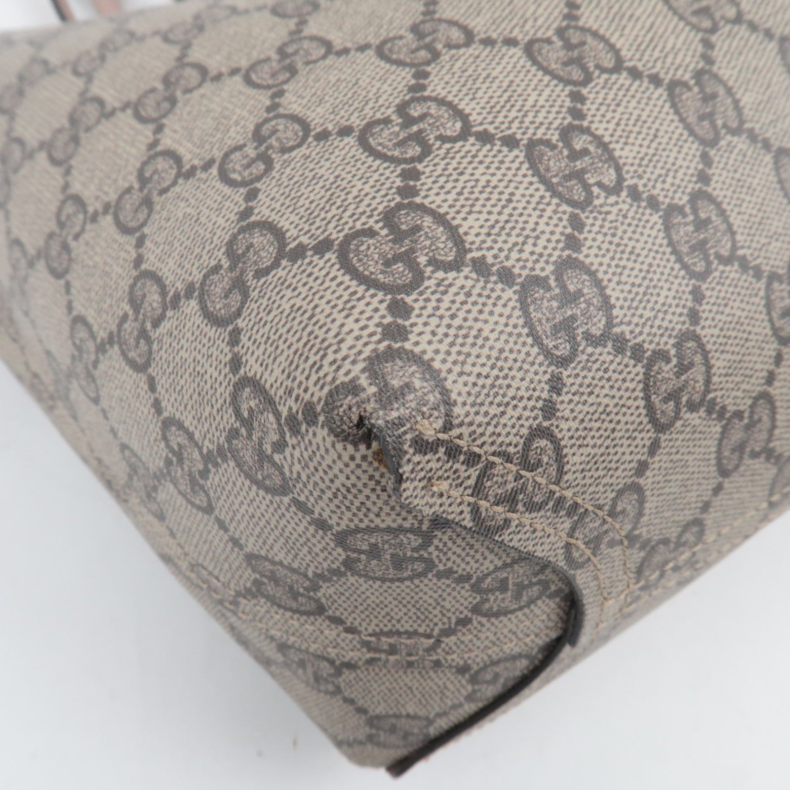 GUCCI GG Supreme Reversible Tote Bag Roze Beige 372613 *Naamlabel