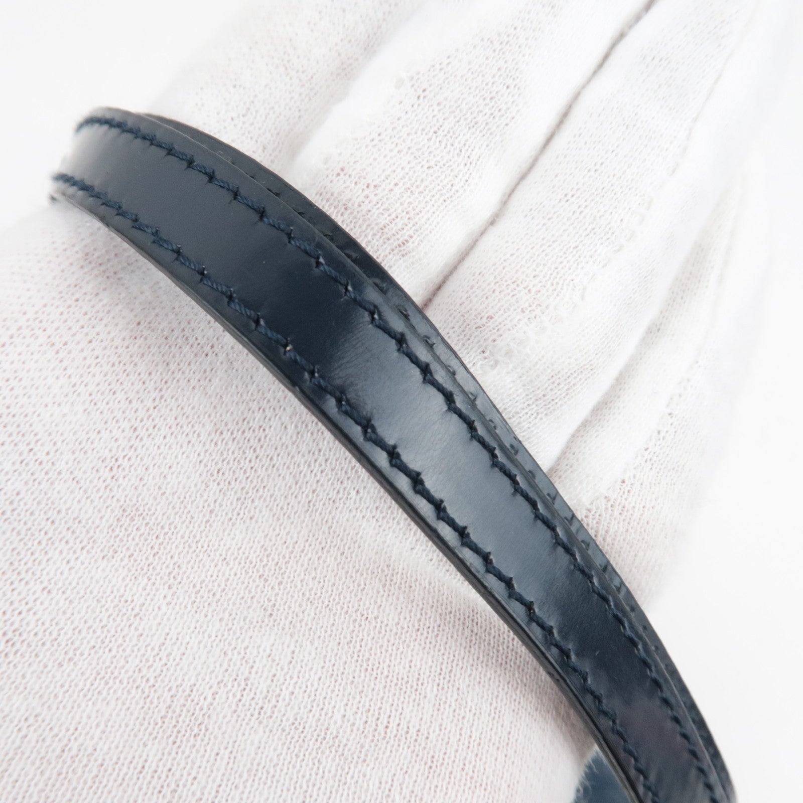 Christinan Dior Maris Pearl Denim One Shoulder Bag Denim Blue