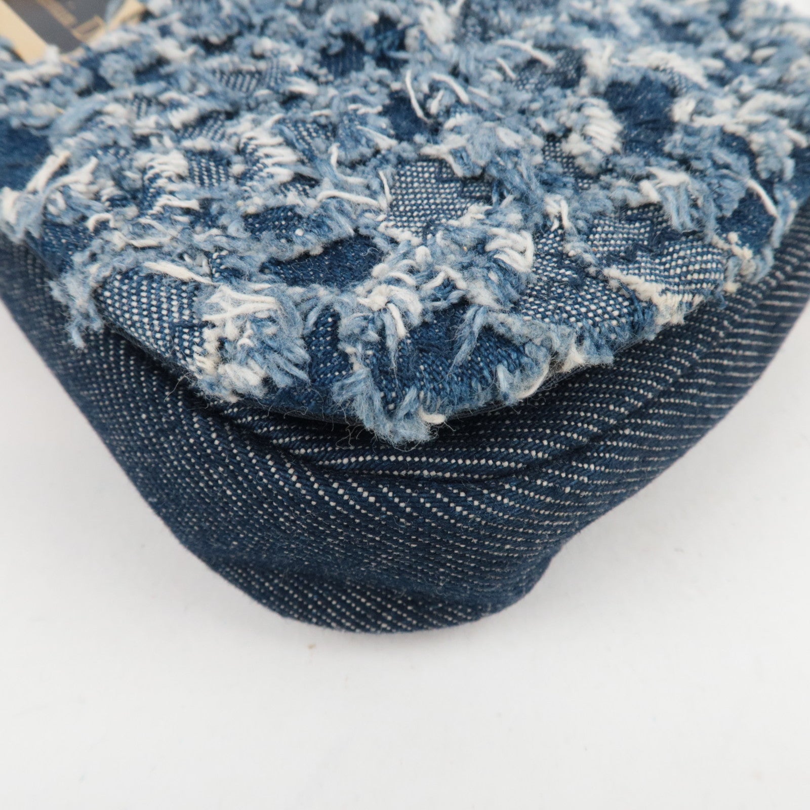 Christinan Dior Maris Pearl Denim One Shoulder Bag Denim Blue