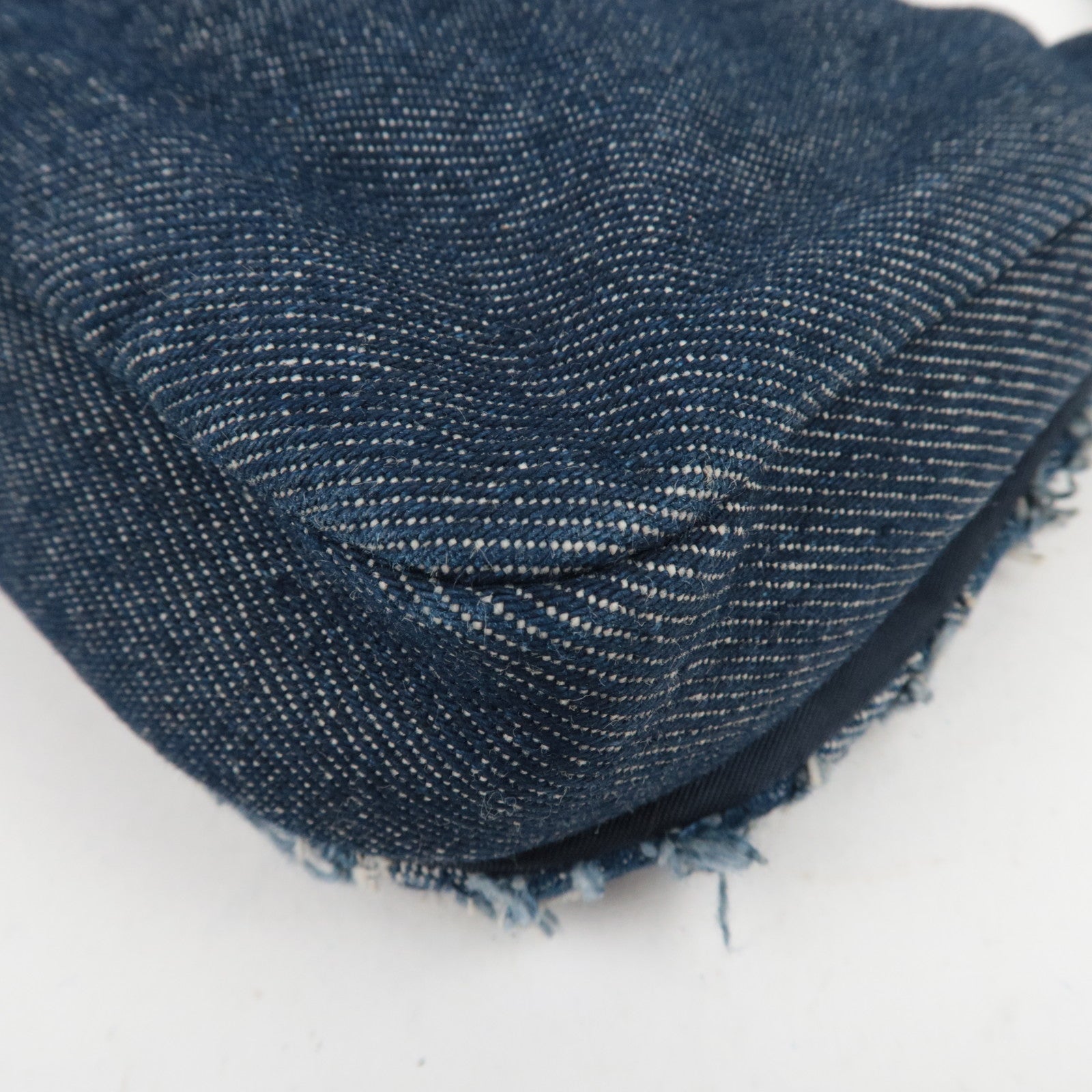 Christinan Dior Maris Pearl Denim One Shoulder Bag Denim Blue