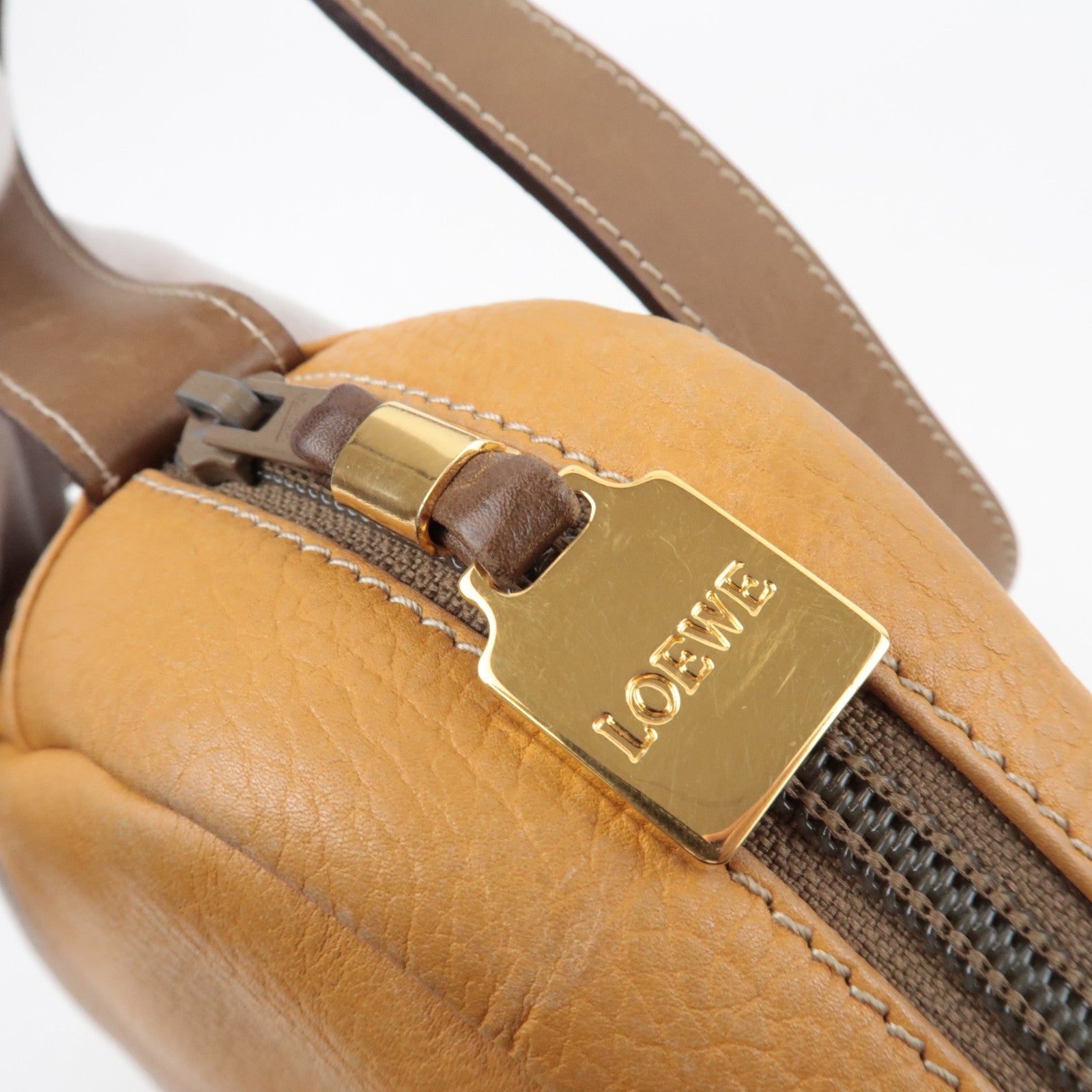 LOEWE Anagram Leather Shoulder Bag Light Brown
