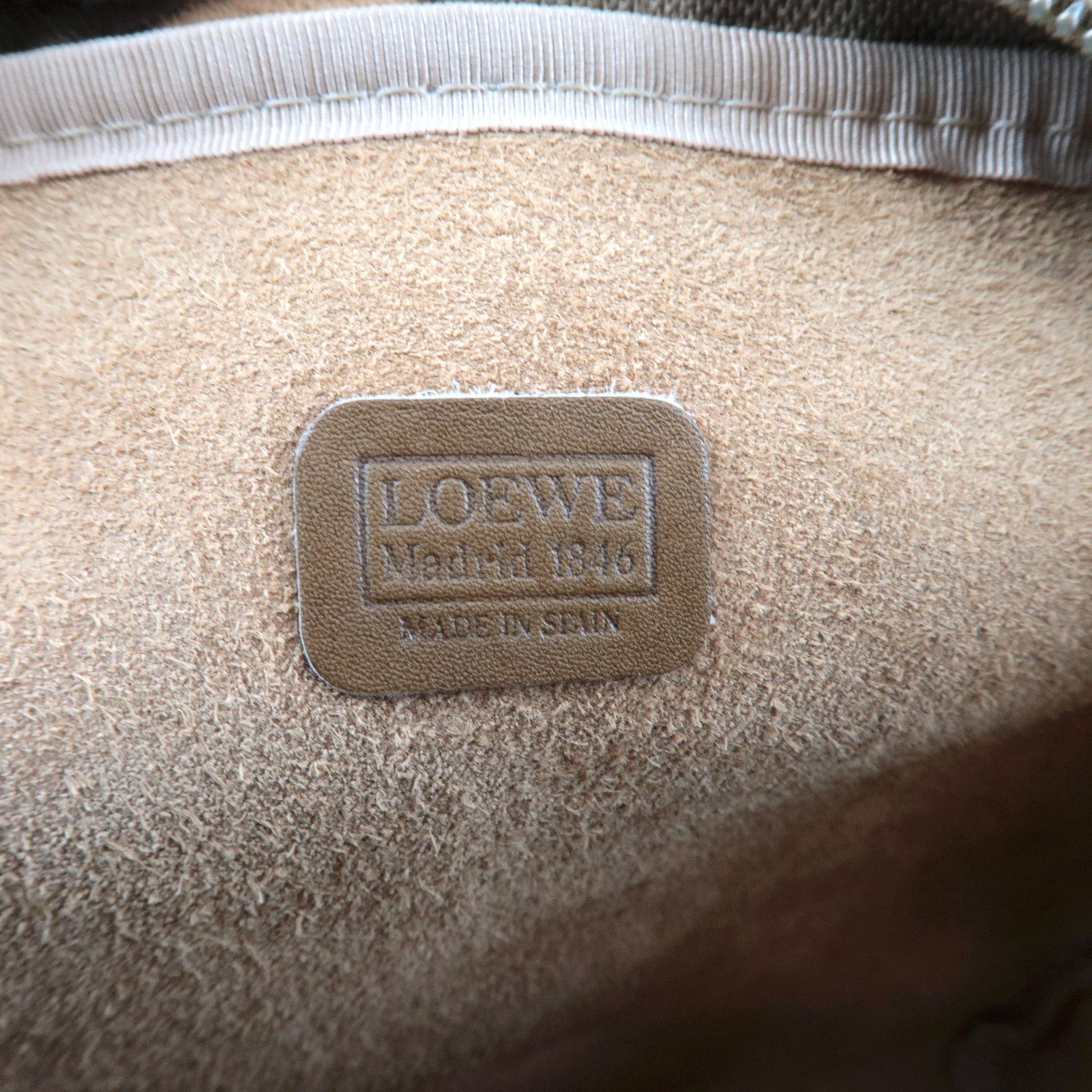 LOEWE Anagram Leather Shoulder Bag Light Brown