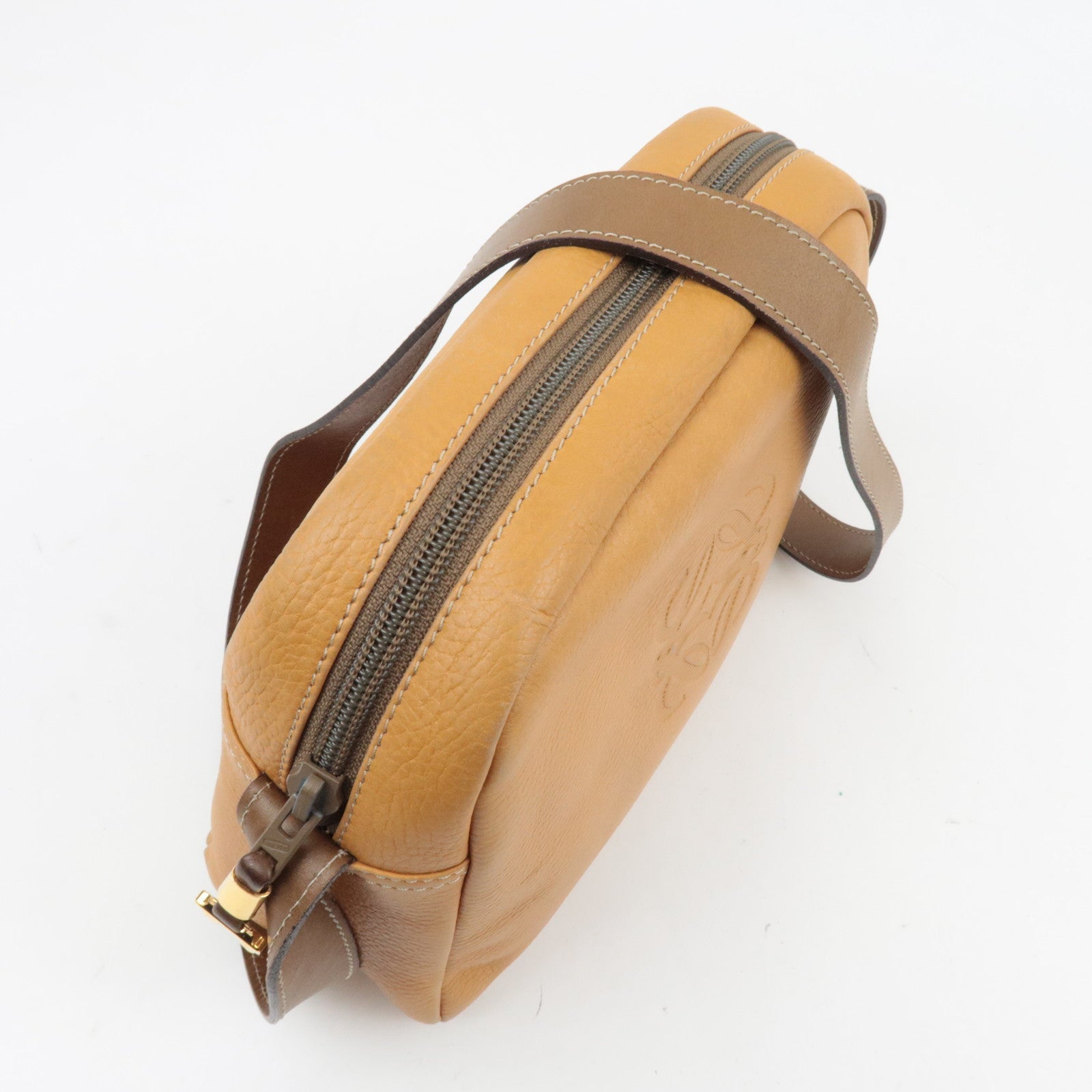 LOEWE Anagram Leather Shoulder Bag Light Brown