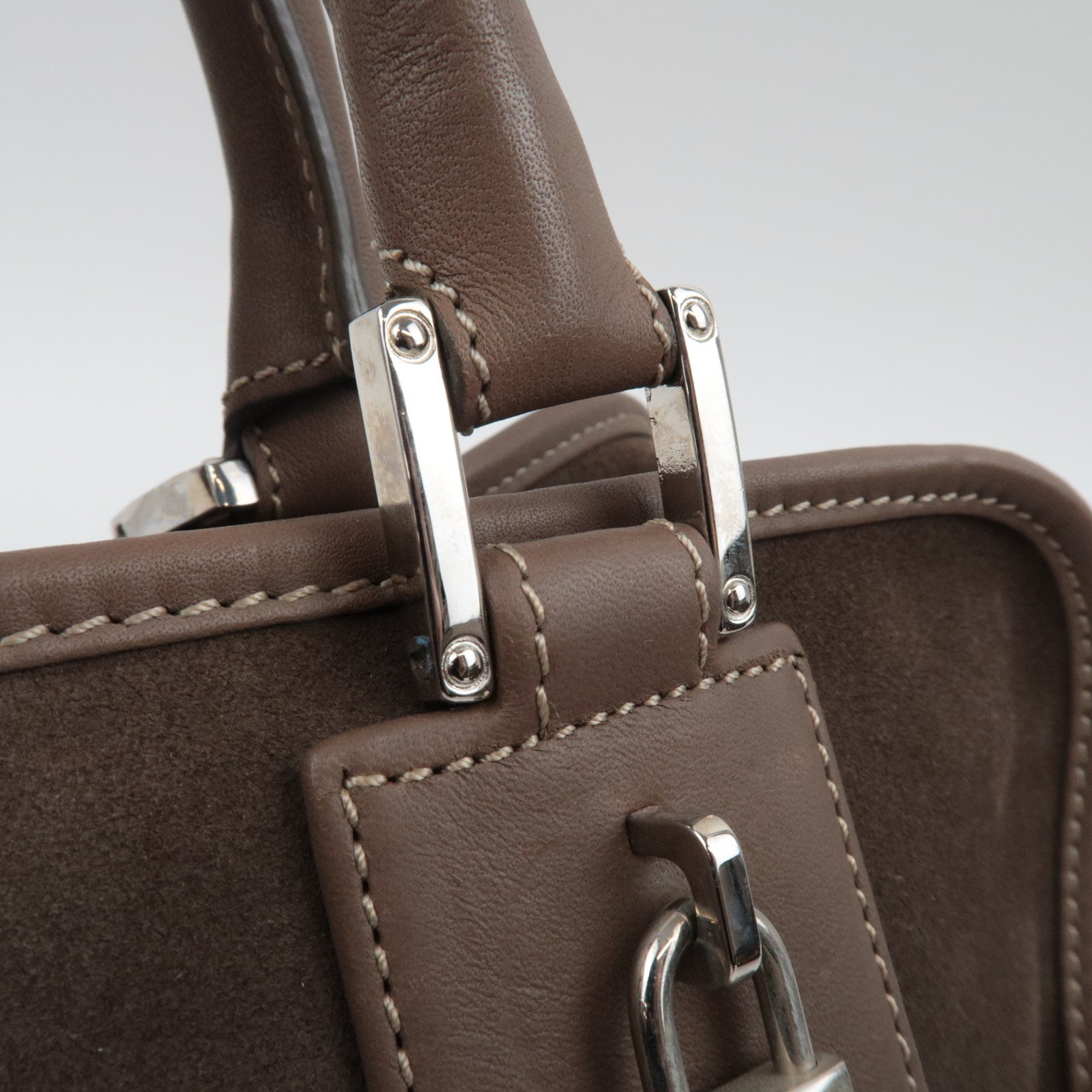 Loewe Anagram Amazona 28 Handbag Suede Brown *Crochette, Key Lock