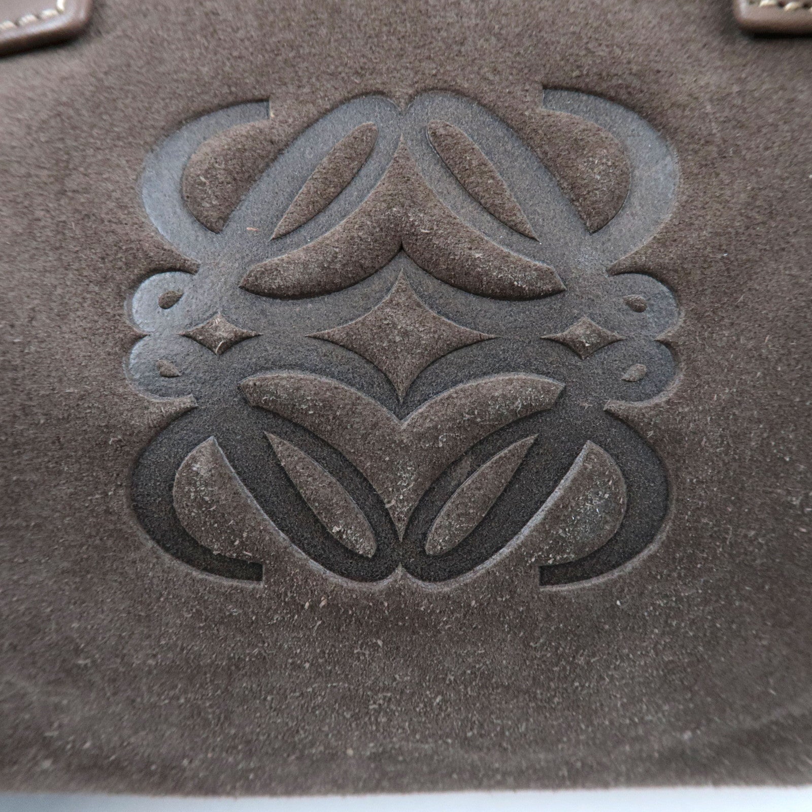 Loewe Anagram Amazona 28 Handbag Suede Brown *Crochette, Key Lock