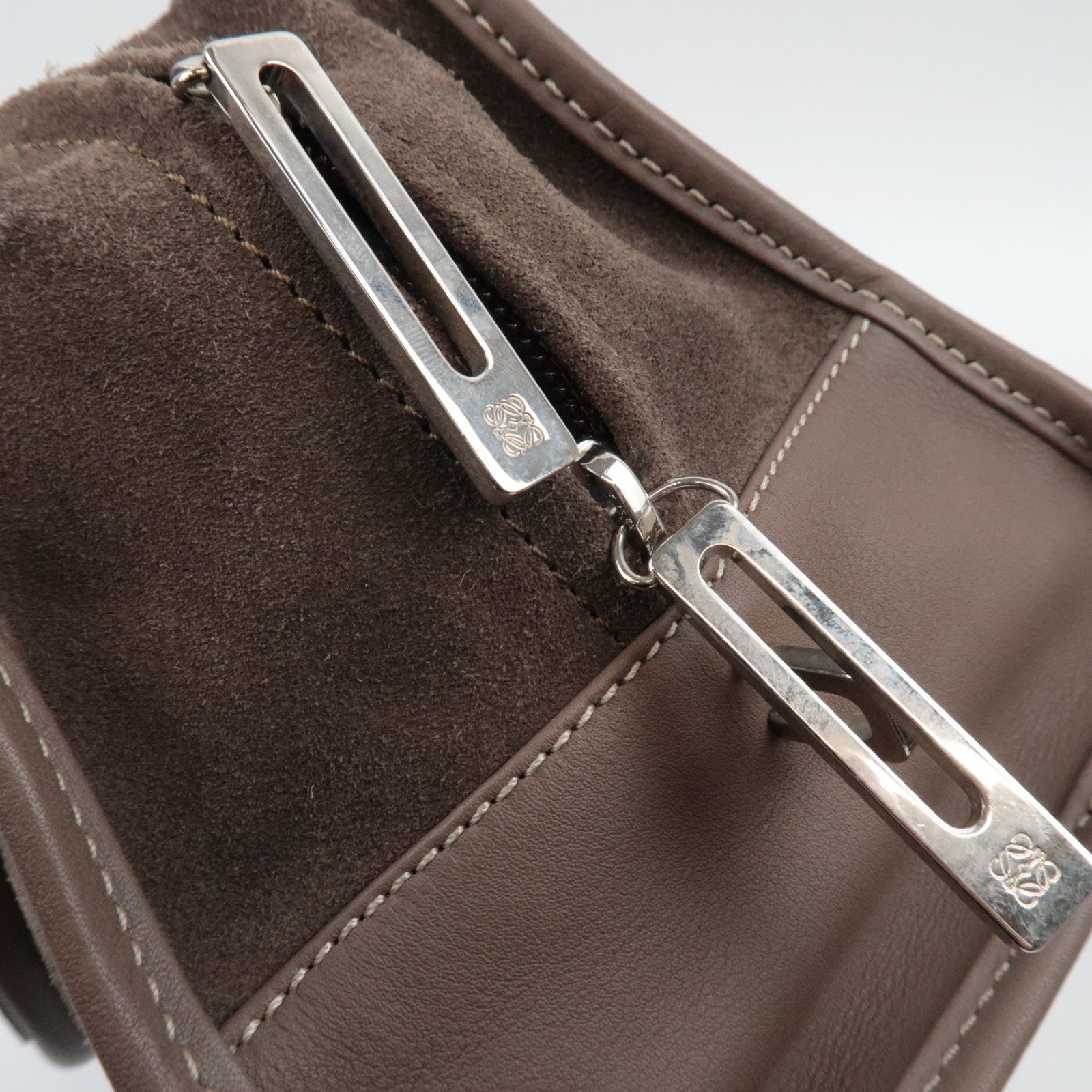 Loewe Anagram Amazona 28 Handbag Suede Brown *Crochette, Key Lock