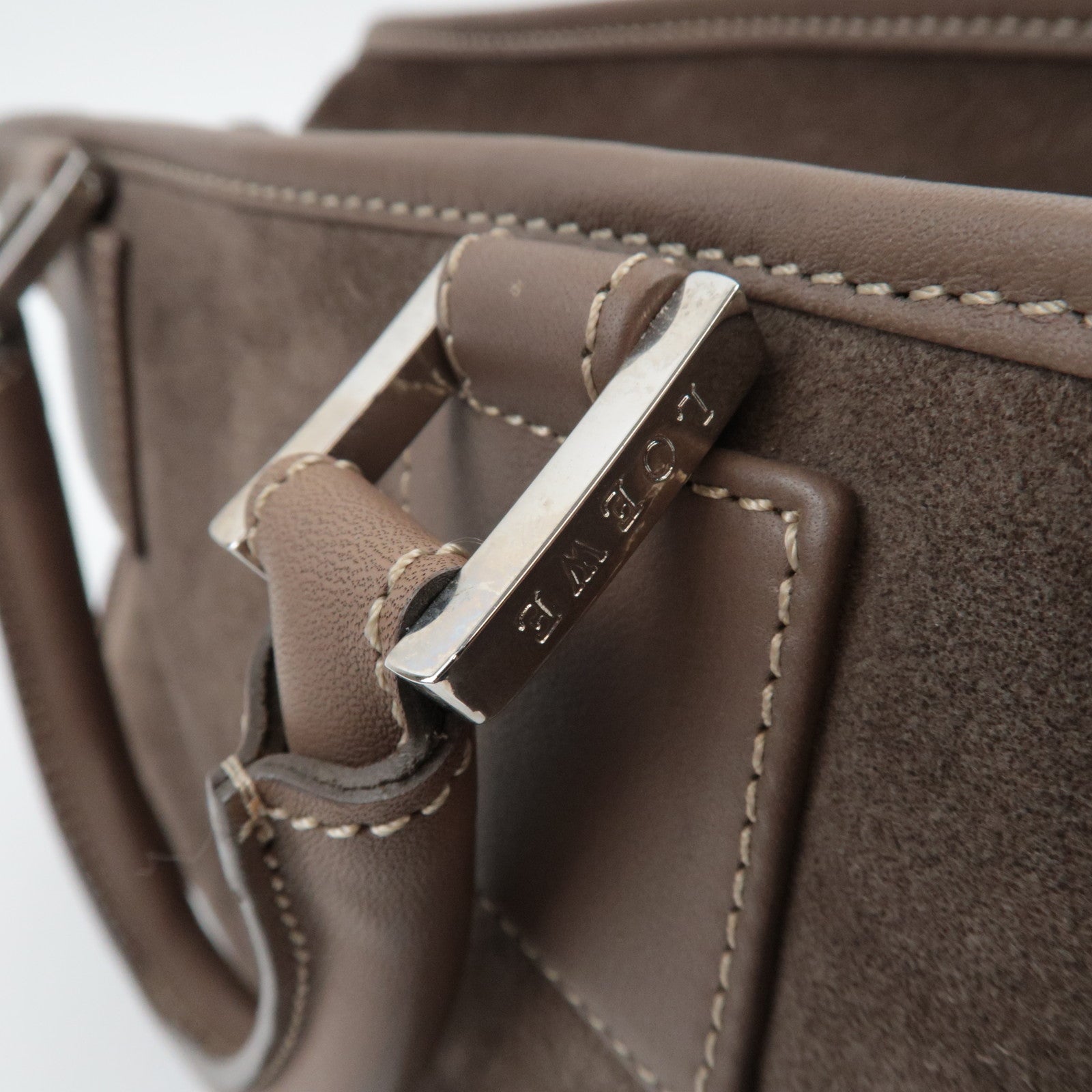 Loewe Anagram Amazona 28 Handbag Suede Brown *Crochette, Key Lock