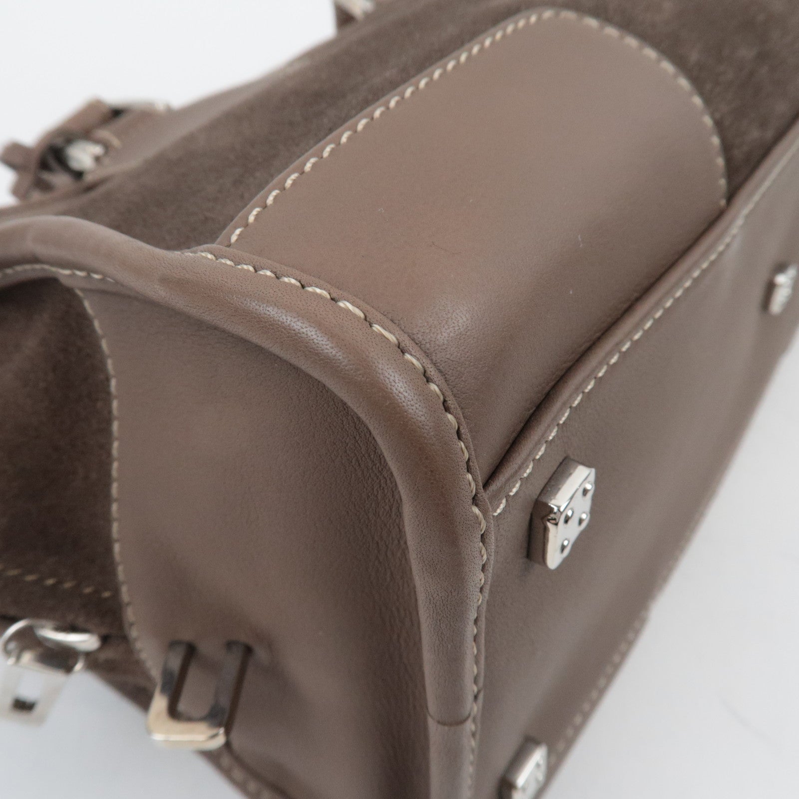 Loewe Anagram Amazona 28 Handbag Suede Brown *Crochette, Key Lock