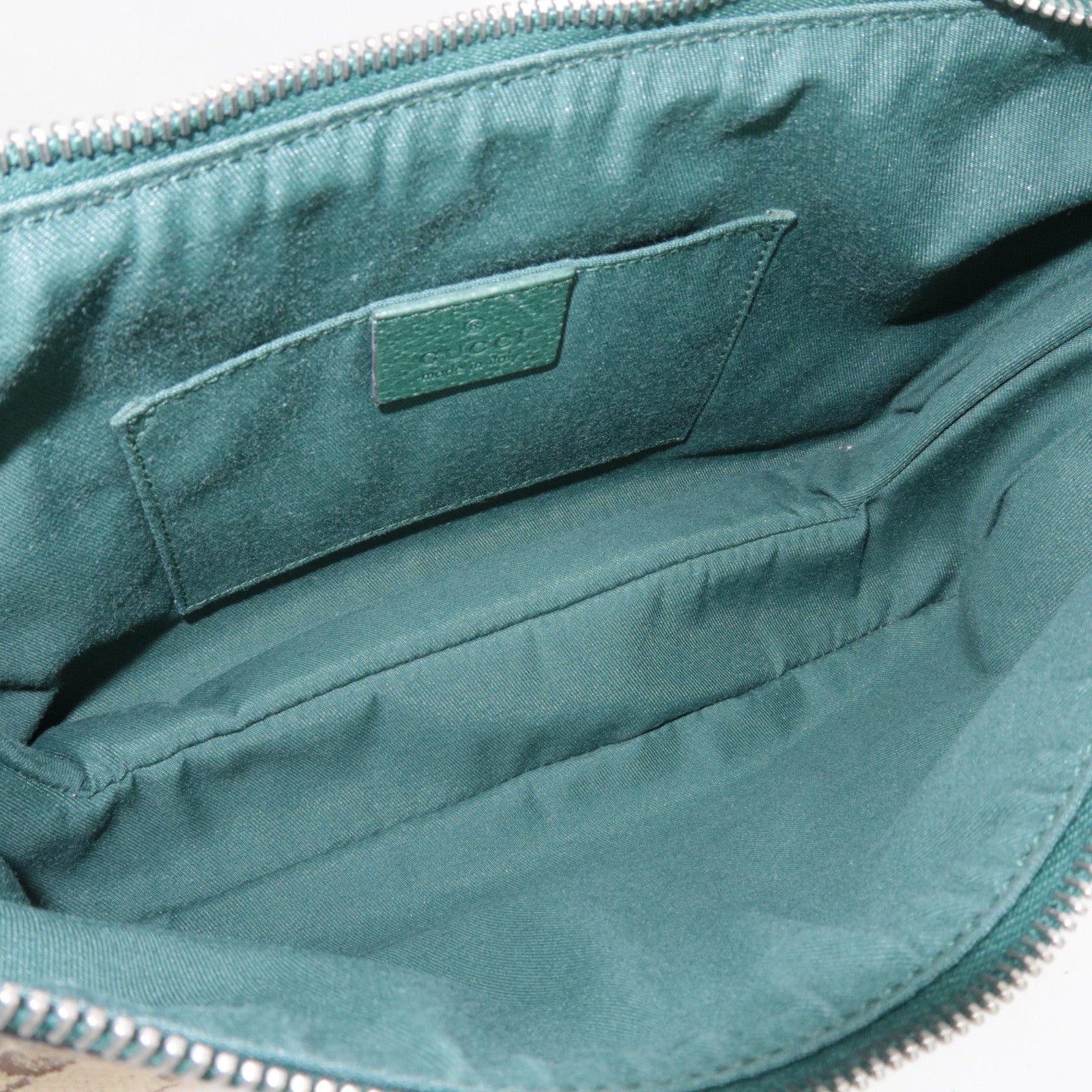 GUCCI Sherry GG Canvas Leather One Shoulder Bag Beige Green 145812 *Dust Bag