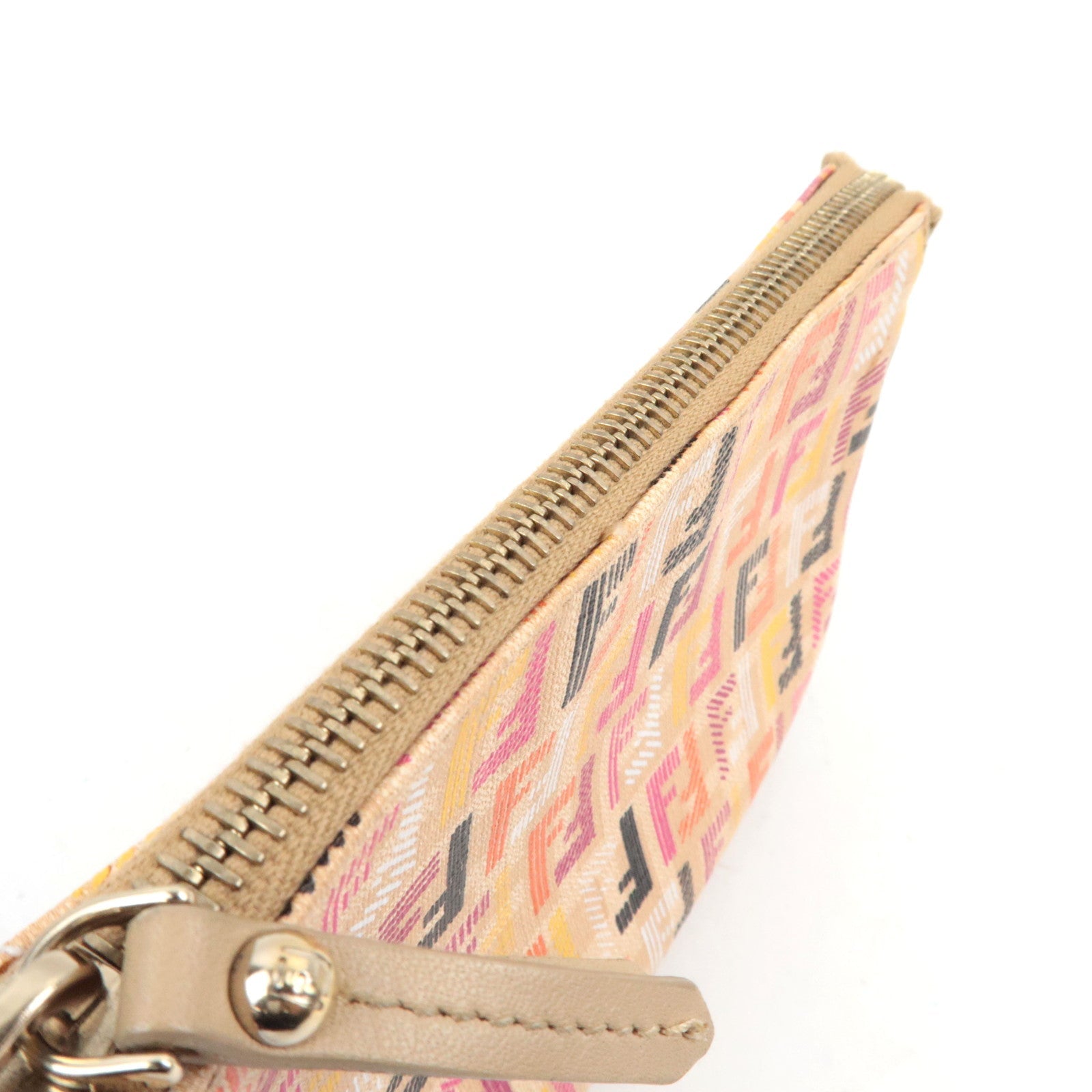 FENDI Zucchino PVC Leather Chain Mini Bag Beige 8M0271