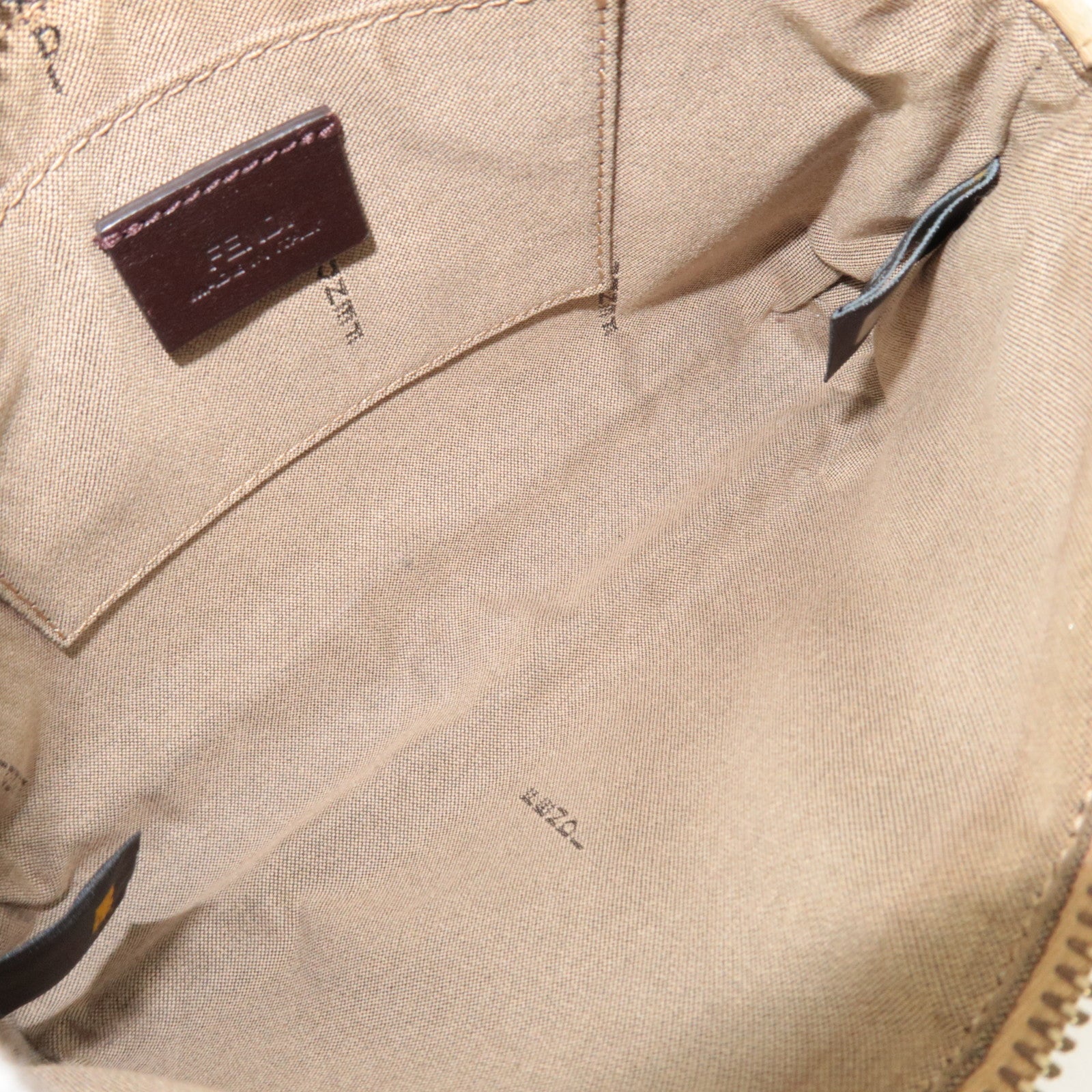 FENDI Zucchino PVC Leather Chain Mini Bag Beige 8M0271