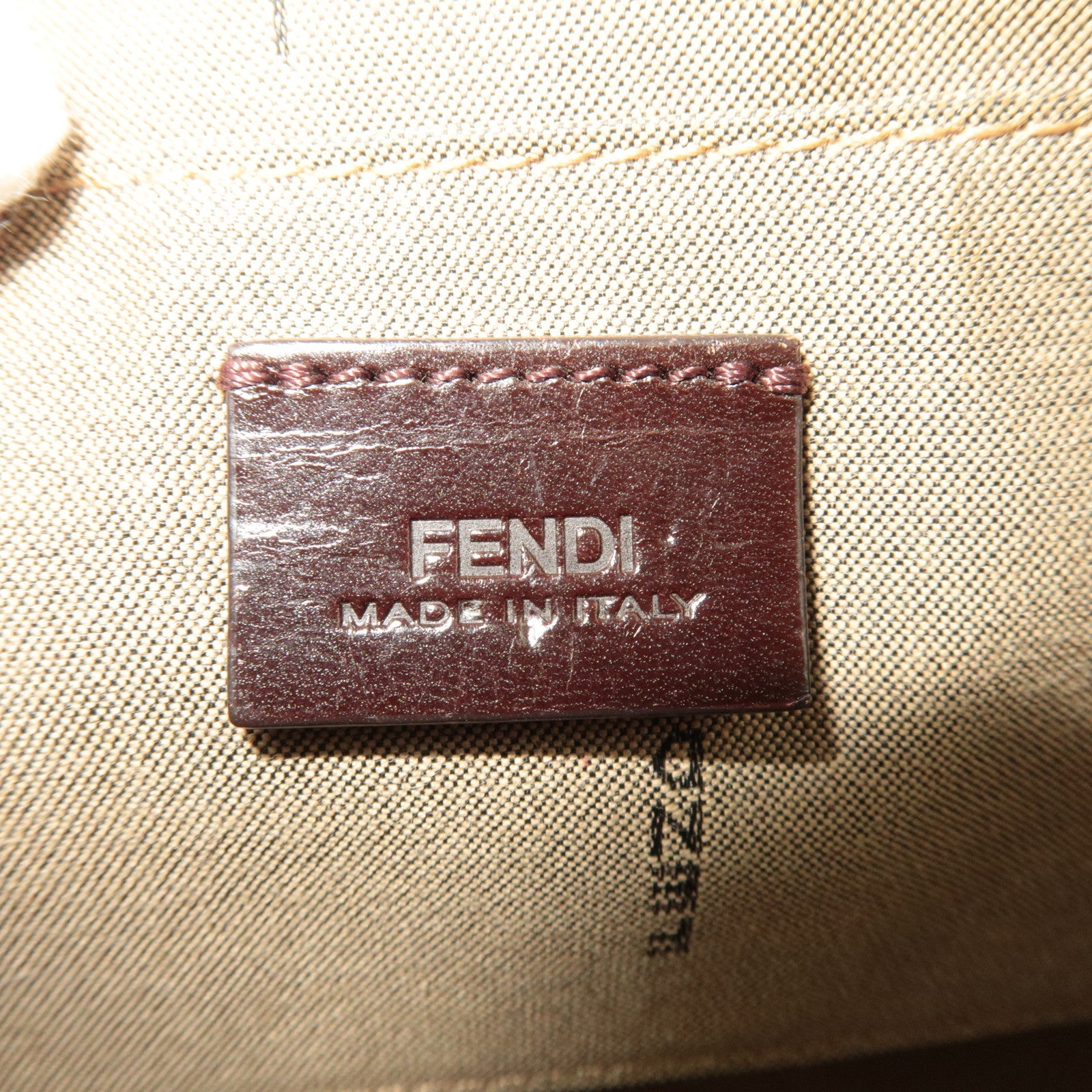 FENDI Zucchino PVC Leather Chain Mini Bag Beige 8M0271