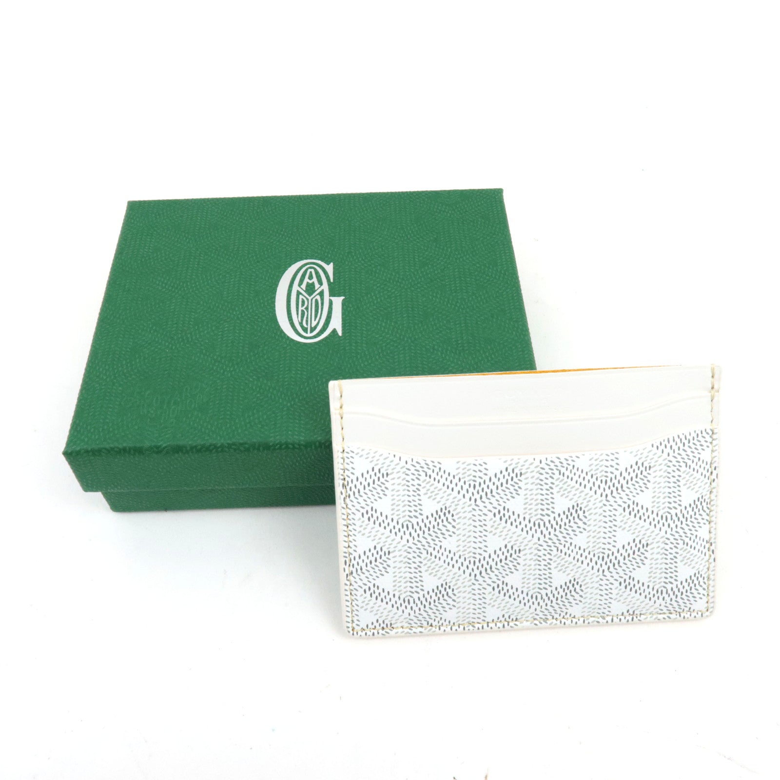 GOYARD Herringbone Saint Sulpice Card Case PVC White *Box