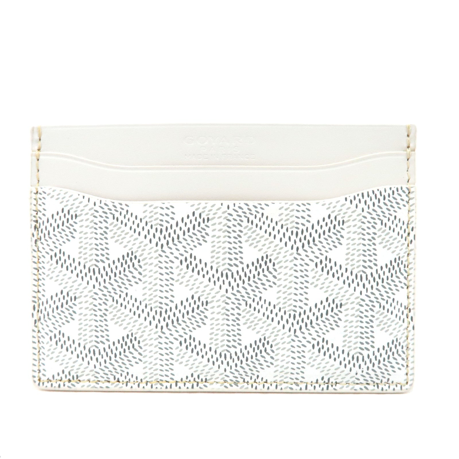 GOYARD Herringbone Saint Sulpice Card Case PVC White *Box71594