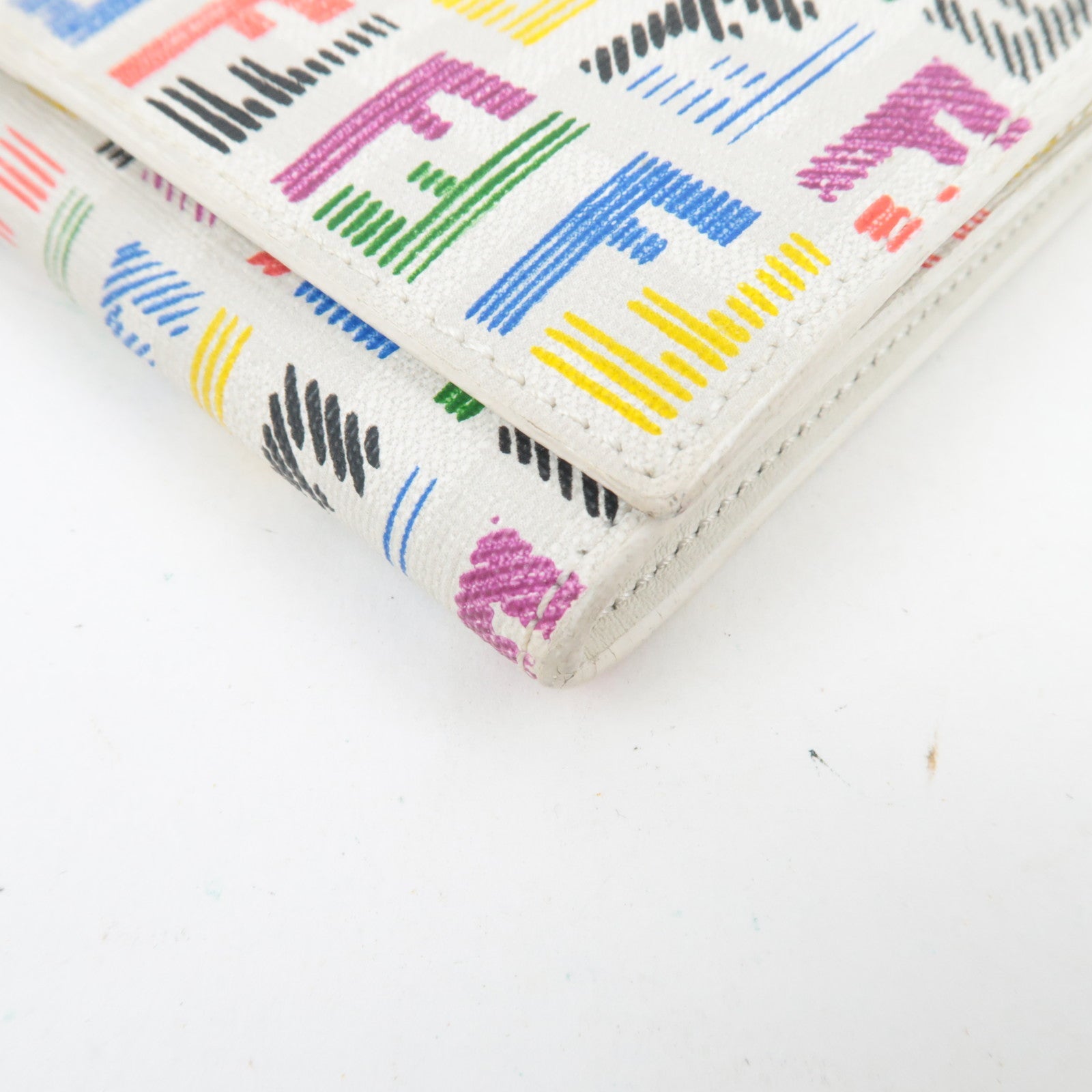 Fendi Zucchino Bi-Fold Lange Portemonnee PVC Leer Multicolor 8M0000