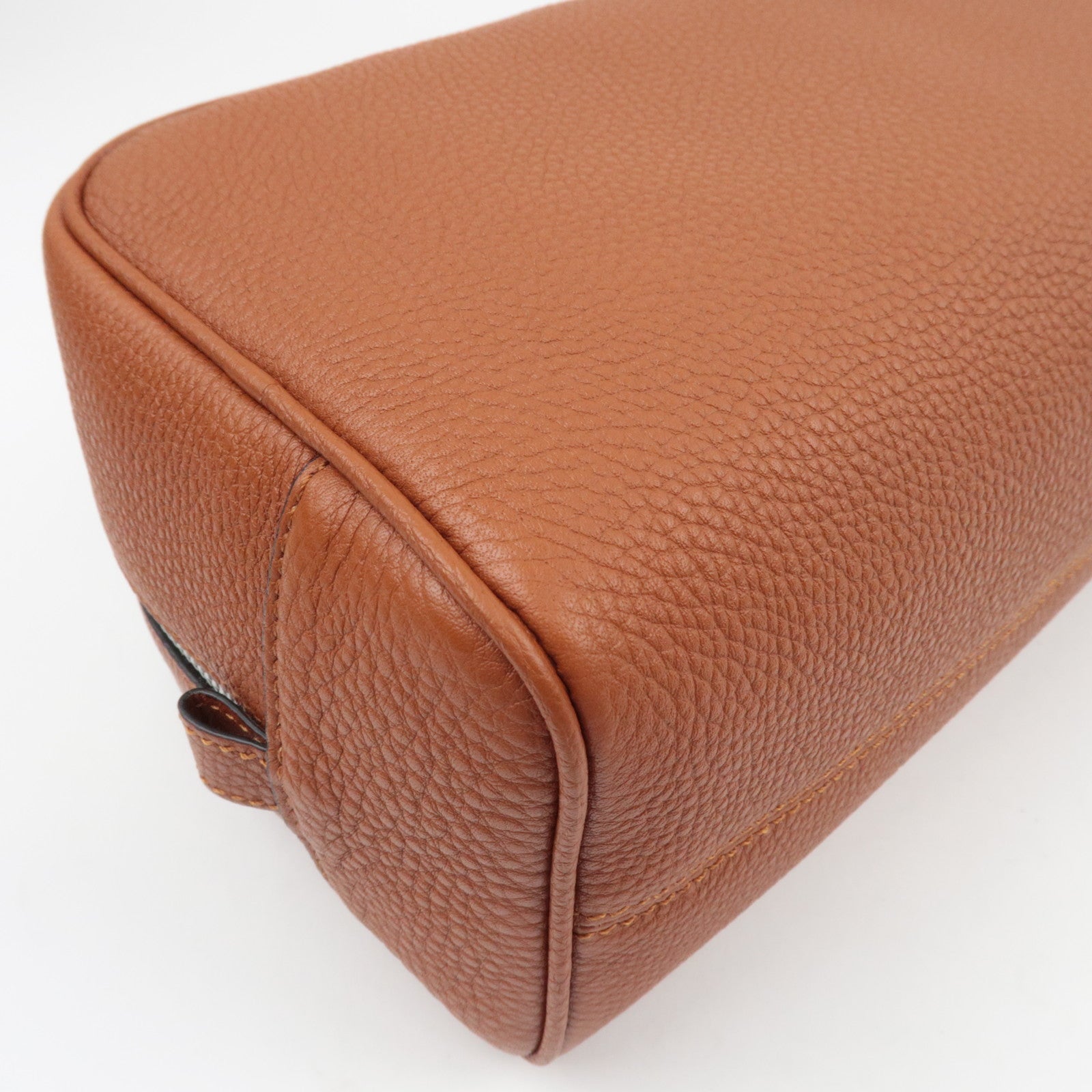 FENDI Toiletry Clutch Bag Leather Brown 7AS378 *Dust Bag