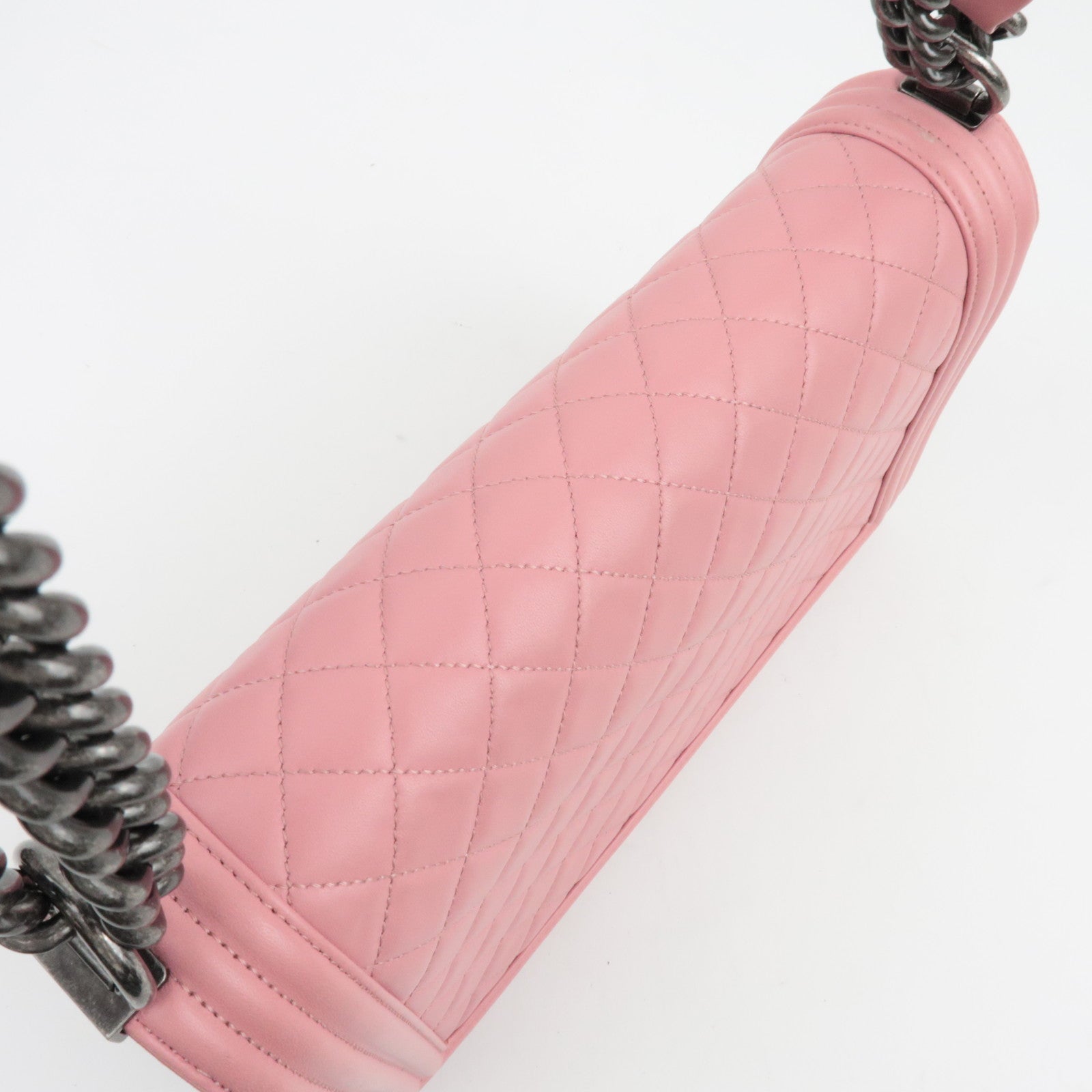 CHANEL Boy Chanel Chain Shoulder Bag Lambskin Pink *Box, G card, Dust bag