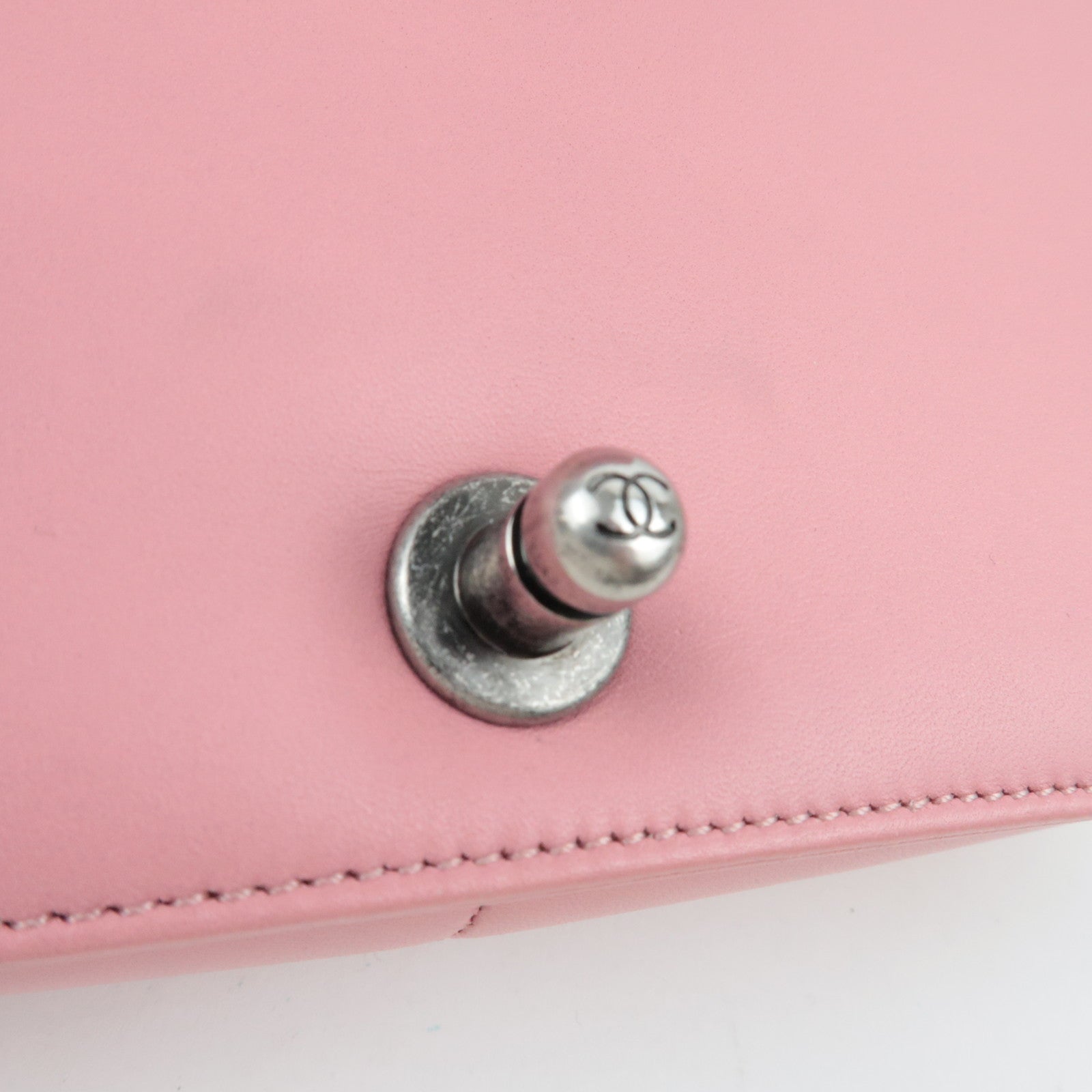 CHANEL Boy Chanel Chain Shoulder Bag Lambskin Pink *Box, G card, Dust bag