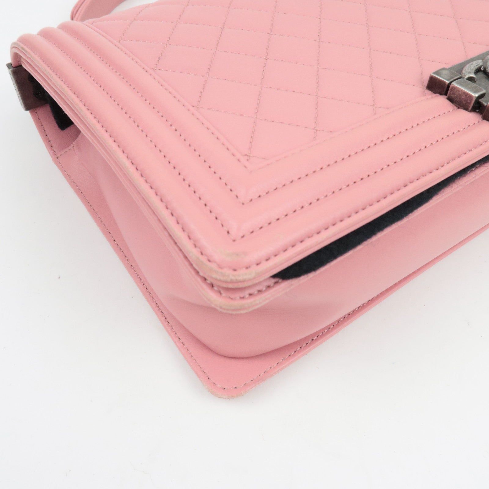 CHANEL Boy Chanel Chain Shoulder Bag Lambskin Pink *Box, G card, Dust bag