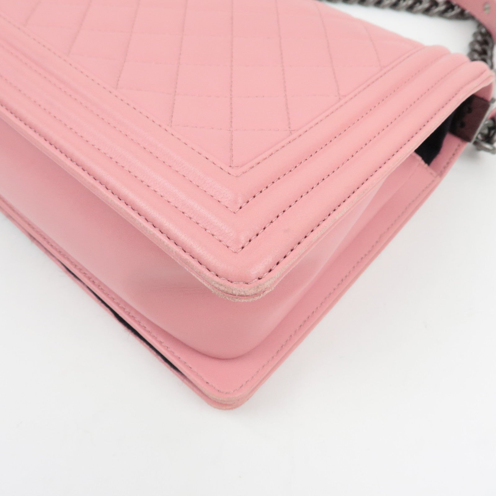 CHANEL Boy Chanel Chain Shoulder Bag Lambskin Pink *Box, G card, Dust bag