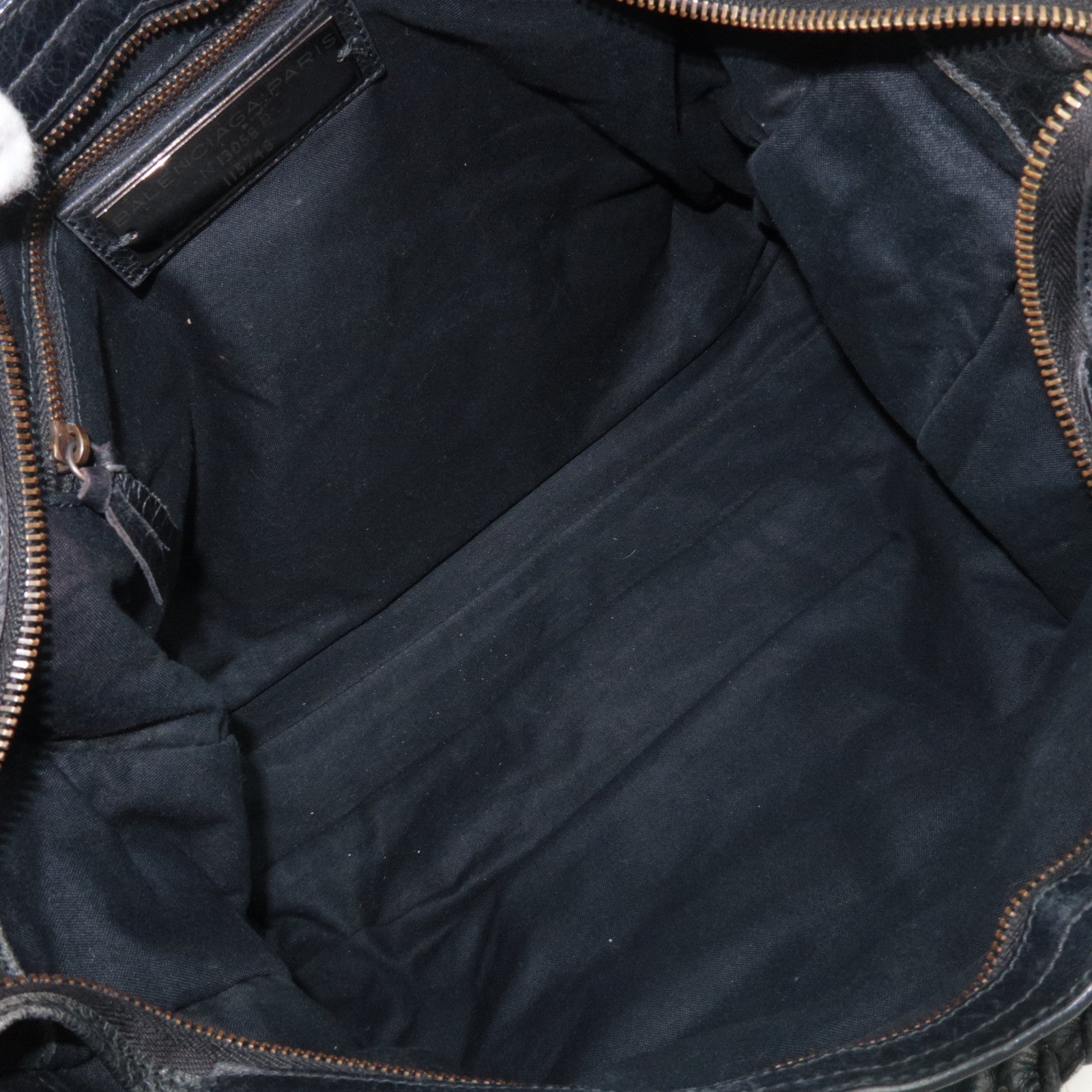 BALENCIAGA The City 2Way Bag Leather Black 115748 *dust bag, strap, mirror