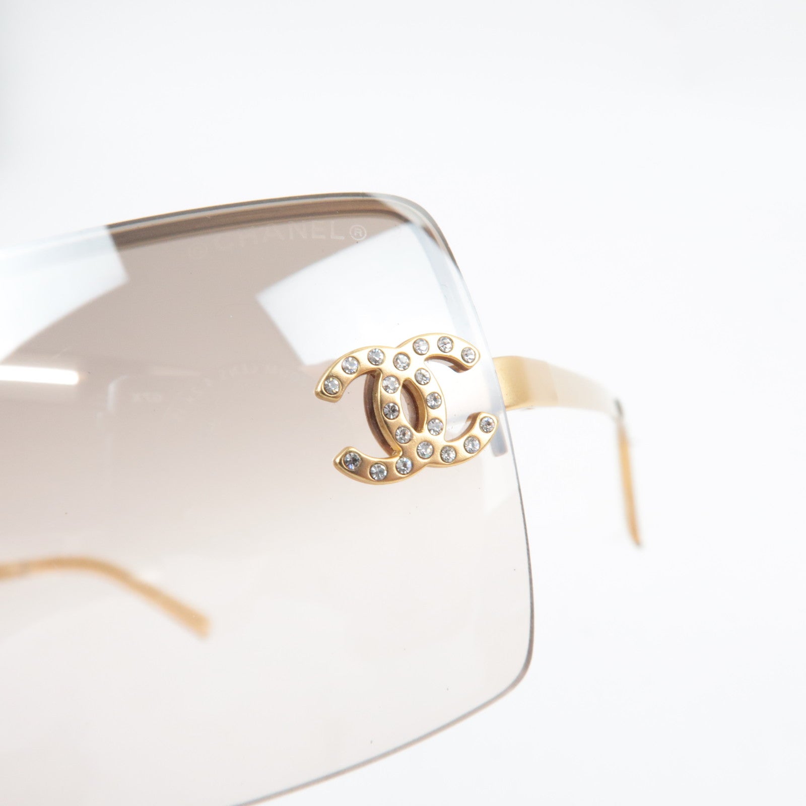 CHANEL Cocomark Rhinestone Sunglasses 4092-B 62□15 *Box, case, dust bag