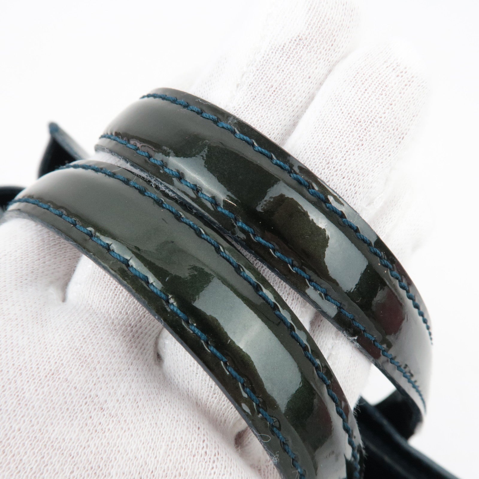 Louis Vuitton Monogram Vernis Wilshire PM Handtas Blauw Nuit M93684