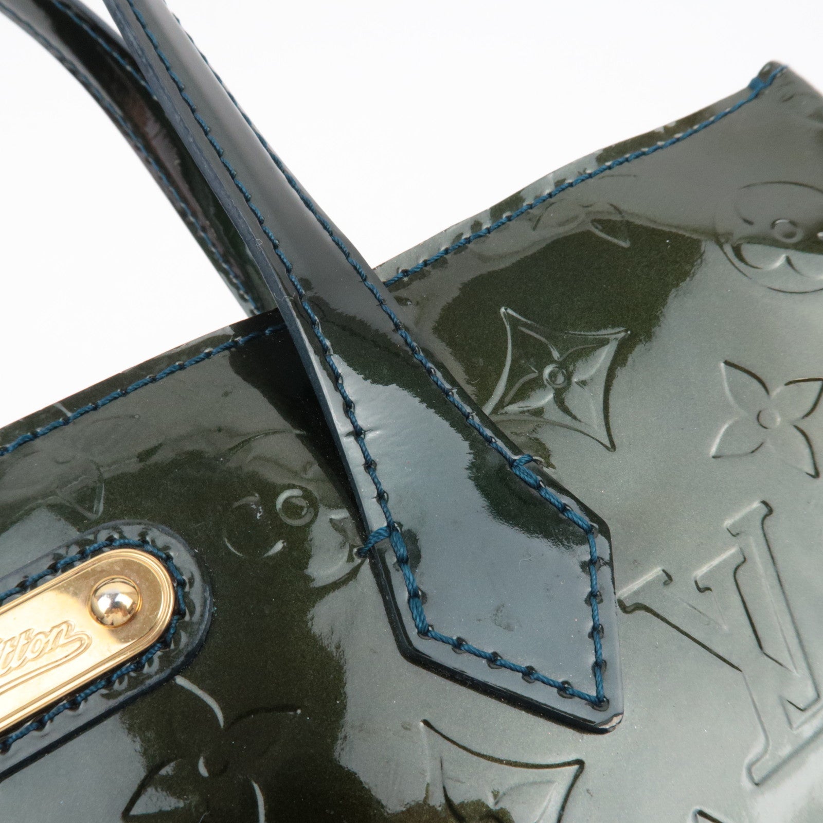 Louis Vuitton Monogram Vernis Wilshire PM Handtas Blauw Nuit M93684