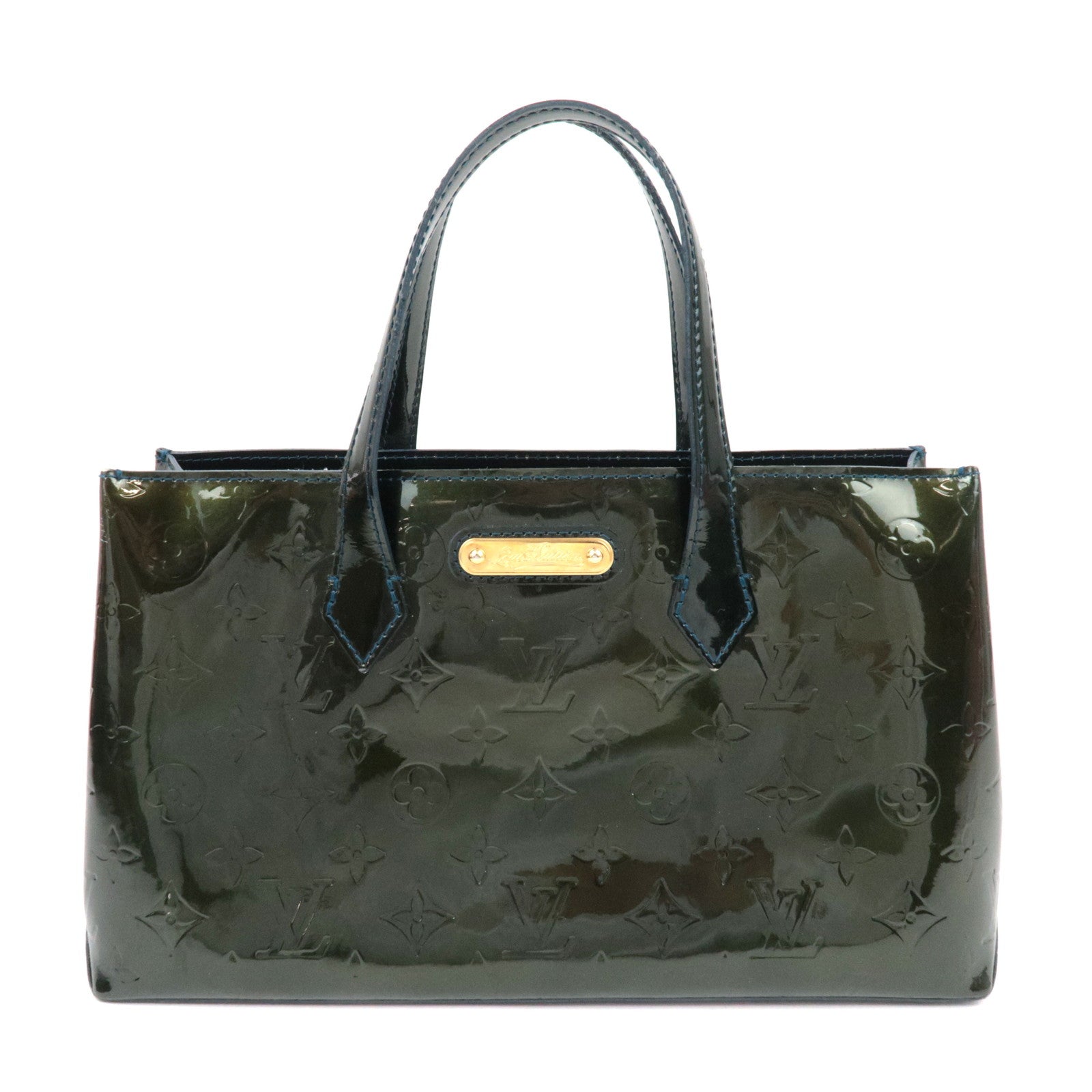 Louis Vuitton Monogram Vernis Wilshire PM Handbag Blue Nuit M9368472606