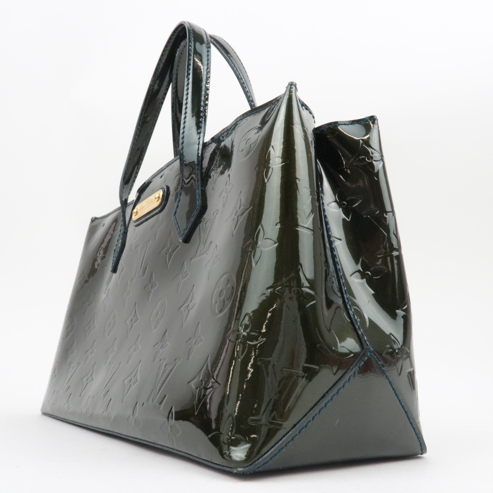 Louis Vuitton Monogram Vernis Wilshire PM Handtas Blauw Nuit M93684