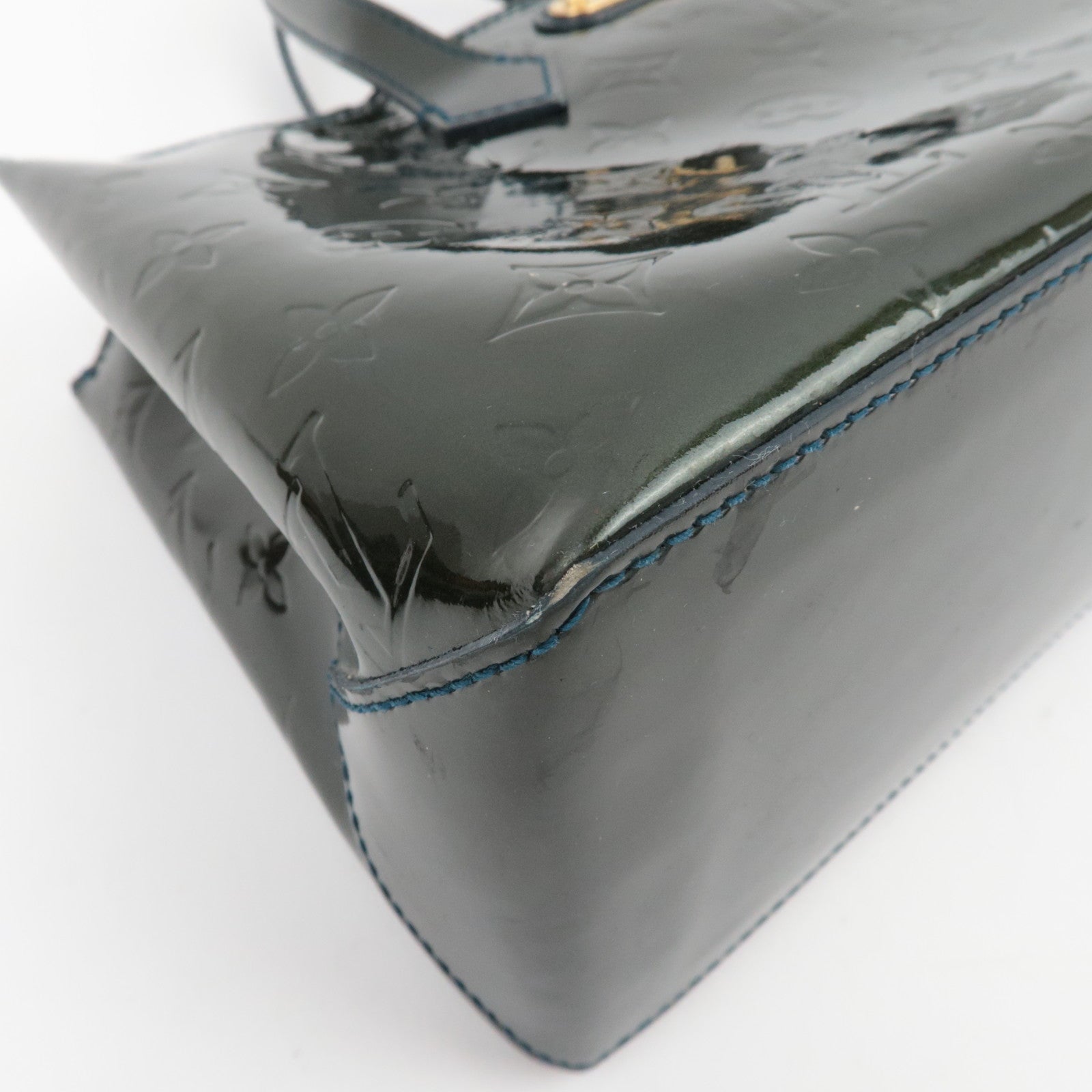 Louis Vuitton Monogram Vernis Wilshire PM Handtas Blauw Nuit M93684