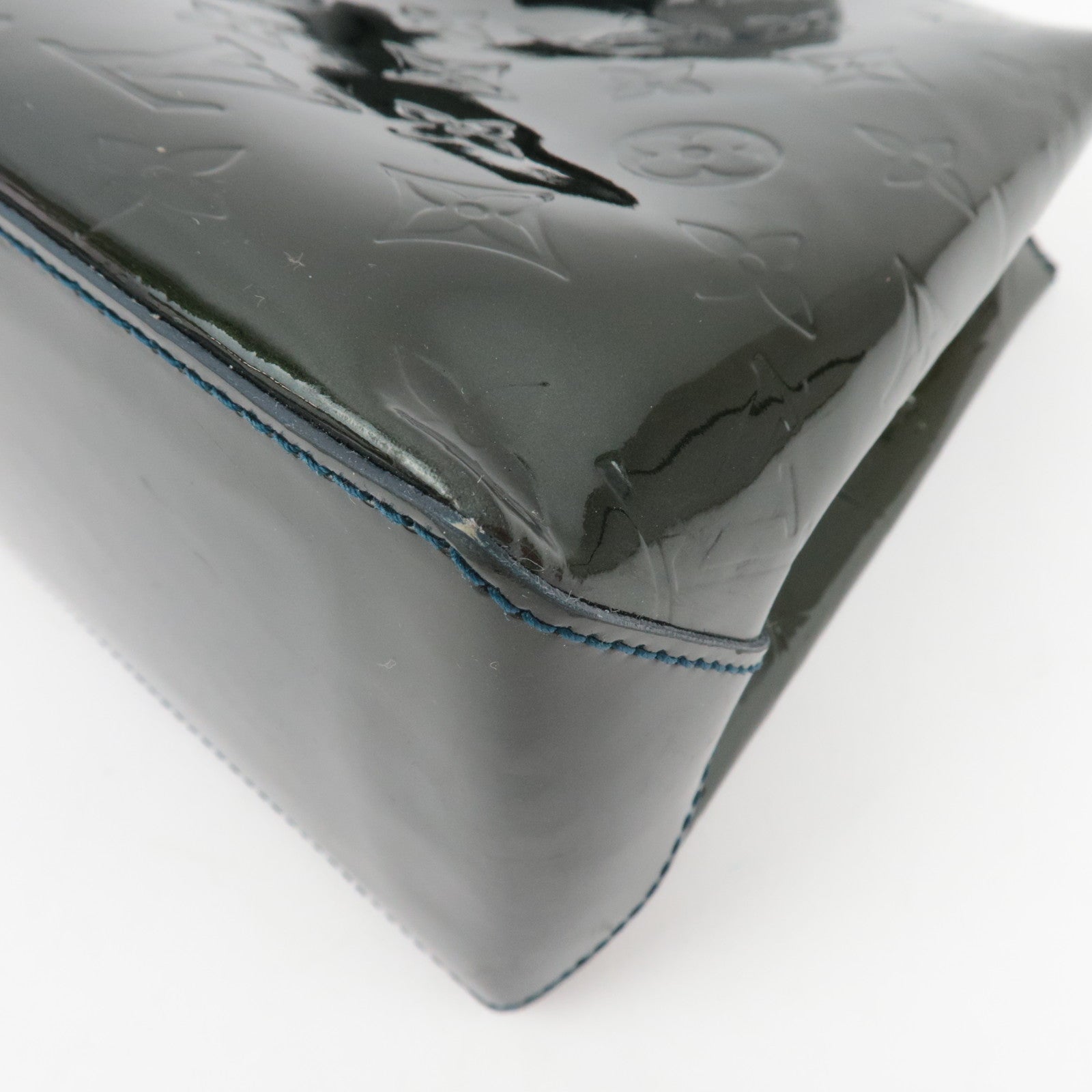 Louis Vuitton Monogram Vernis Wilshire PM Handtas Blauw Nuit M93684