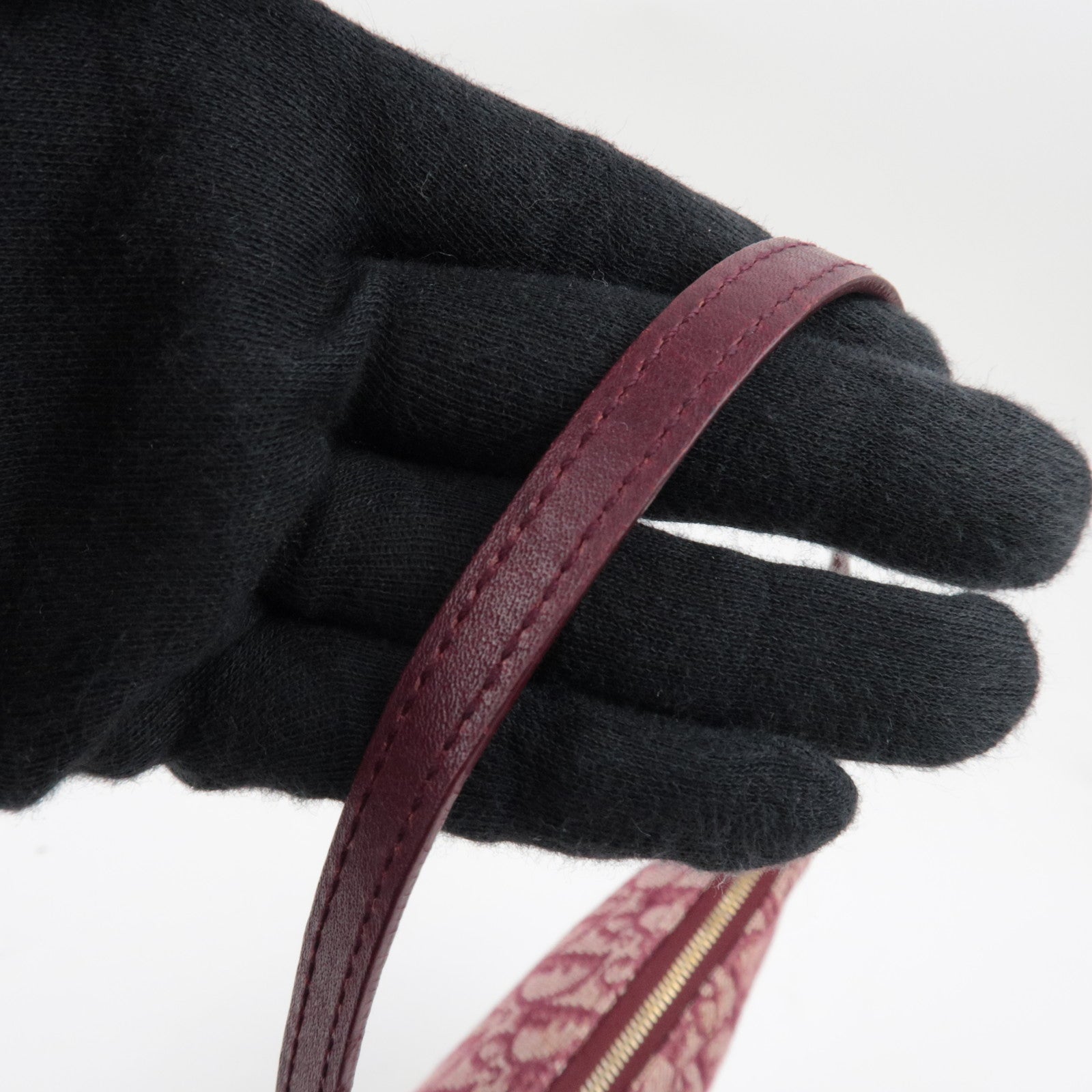 Christian Dior Trotter Saddle Bag Pouch Canvas Leather Red