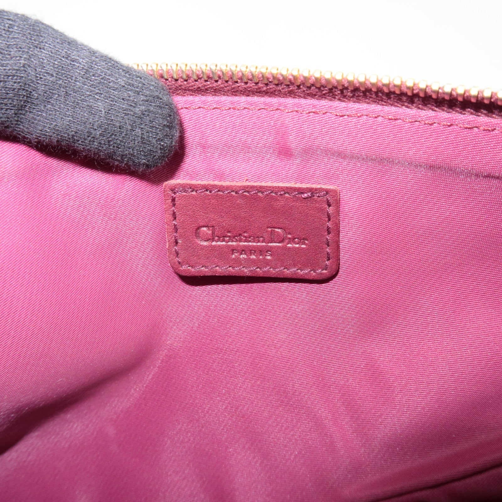 Christian Dior Trotter Saddle Bag Pouch Canvas Leather Red