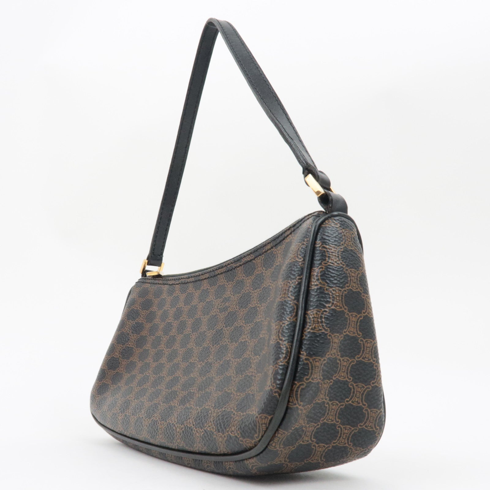 CELINE Macadam Handbag Accessory Pouch PVC Leather Black