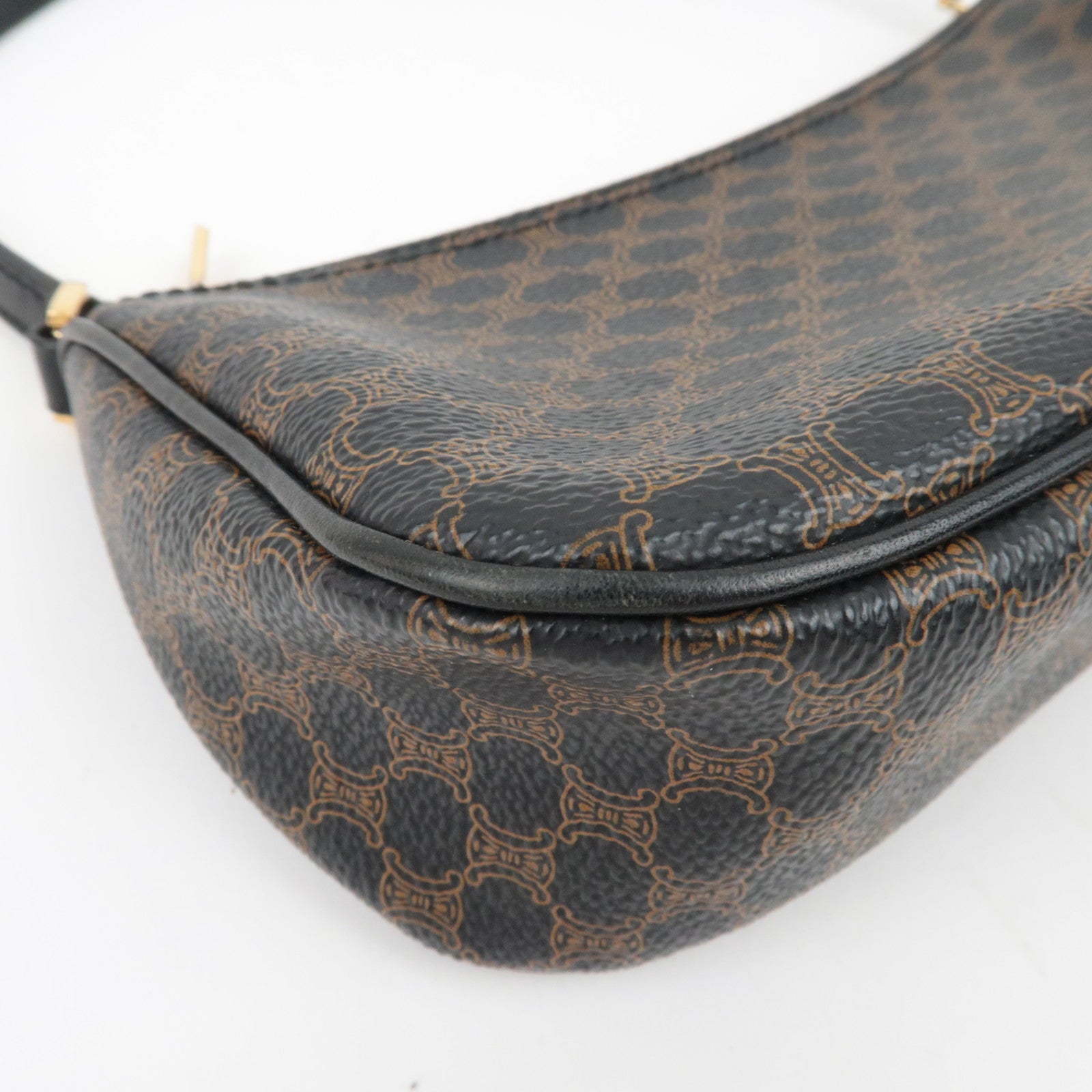 CELINE Macadam Handbag Accessory Pouch PVC Leather Black