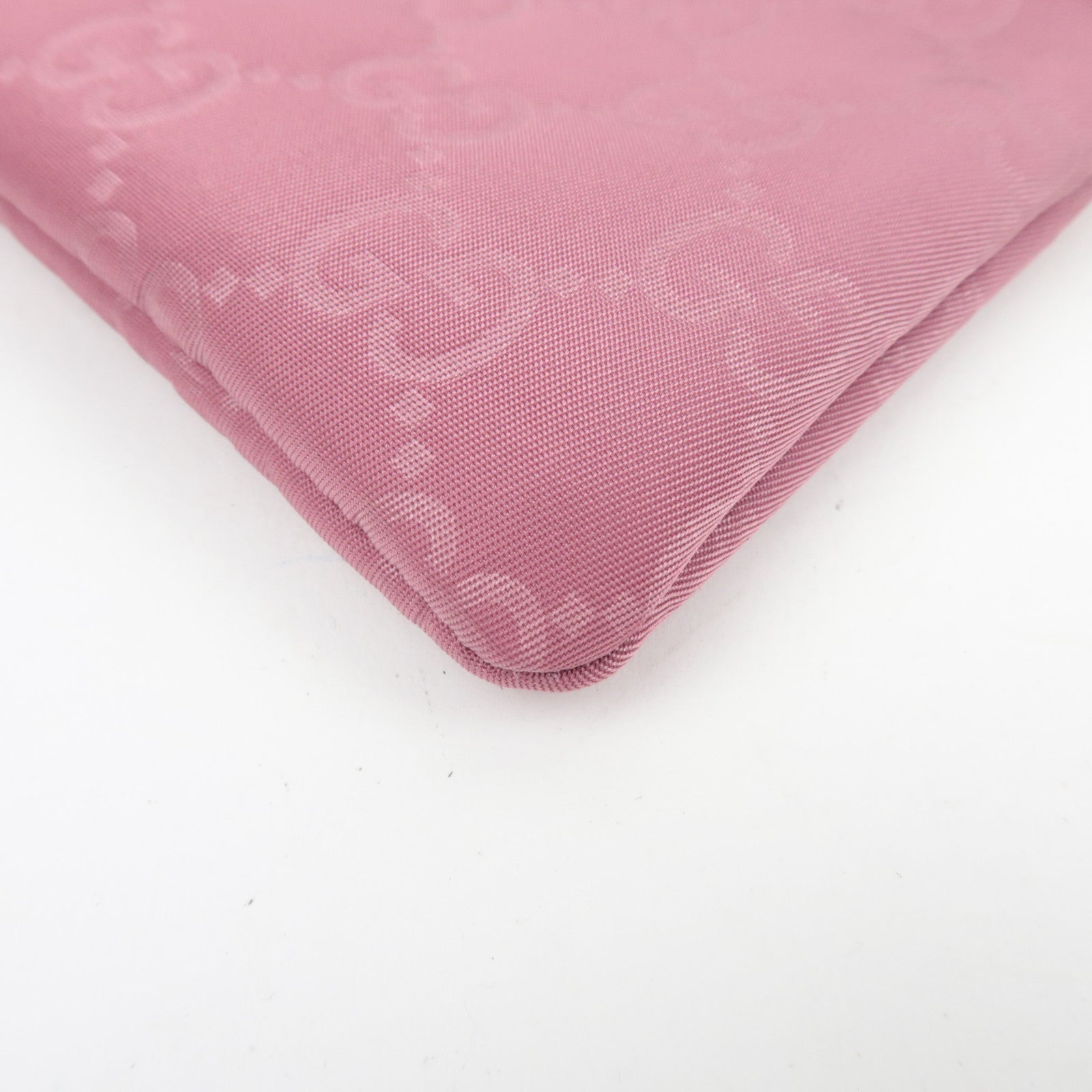 GUCCI Pouch GG Nylon Leer Roze Bruin 282070 *Stofzak