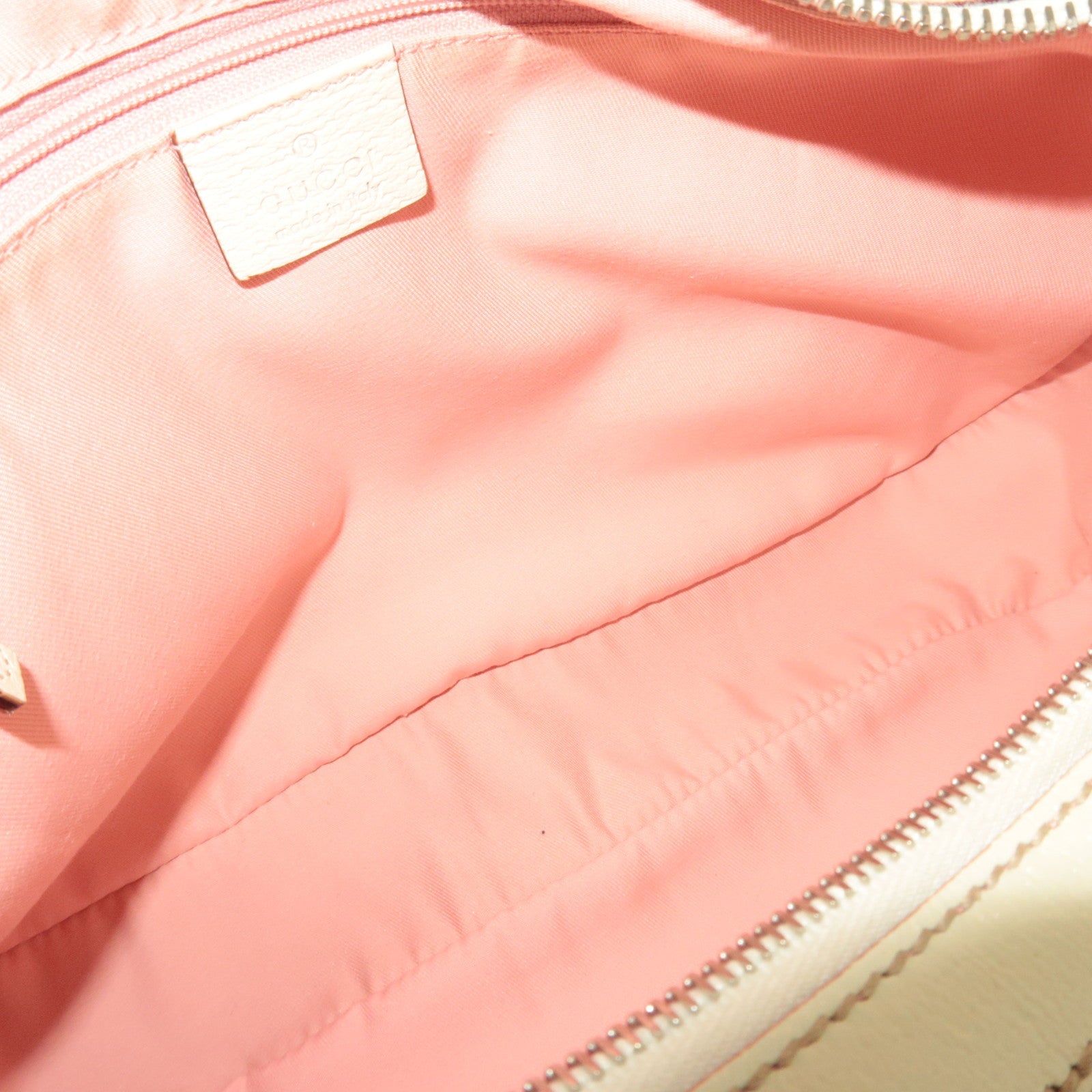 GUCCI Sherry One Shoulder Bag GG Canvas Leer Roze Ivoor 145757