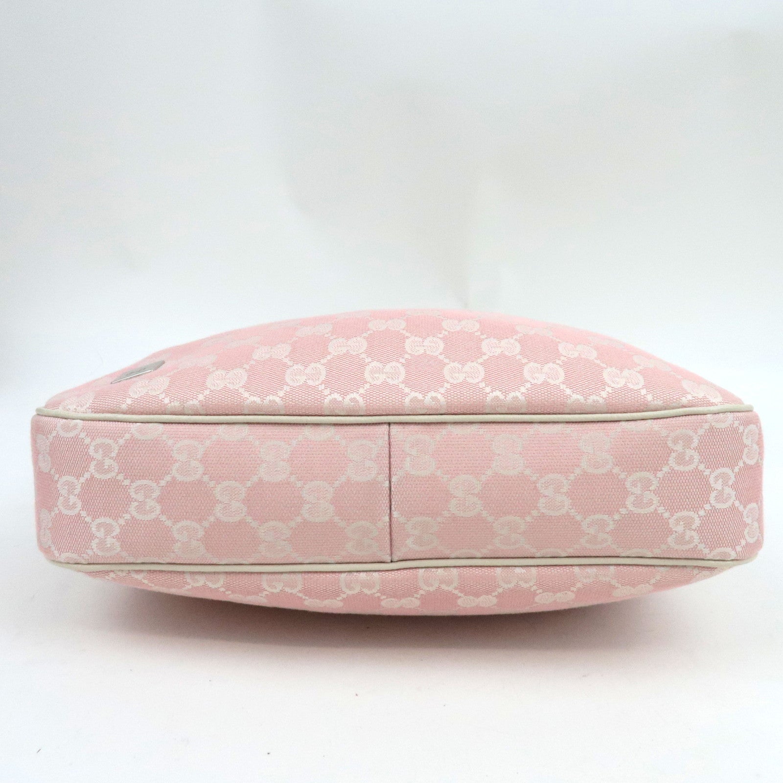 GUCCI Sherry One Shoulder Bag GG Canvas Leer Roze Ivoor 145757