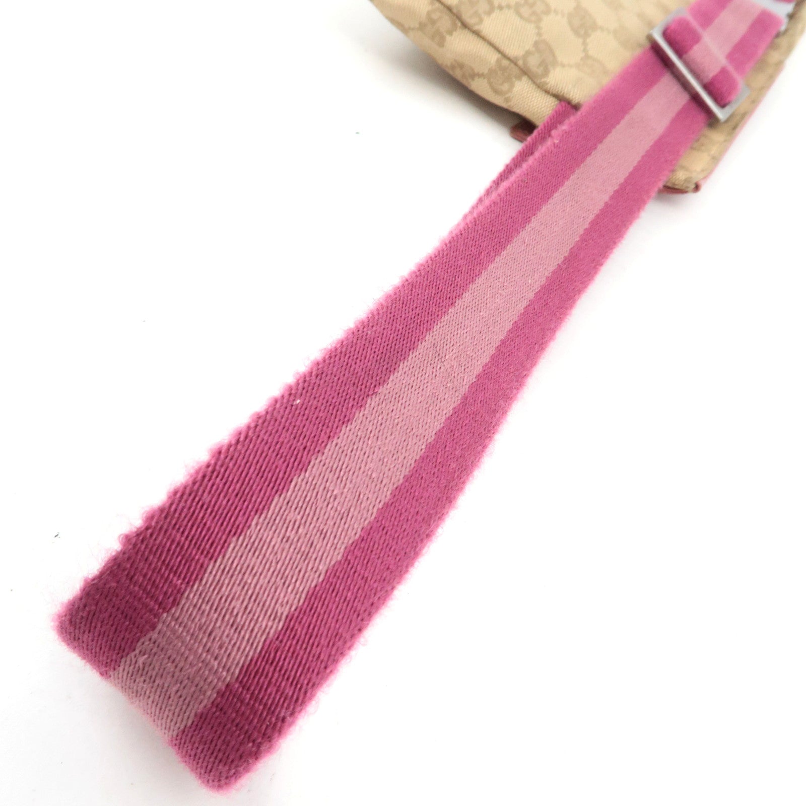 GUCCI Heuptas GG Canvas Leer Beige Roze 28566