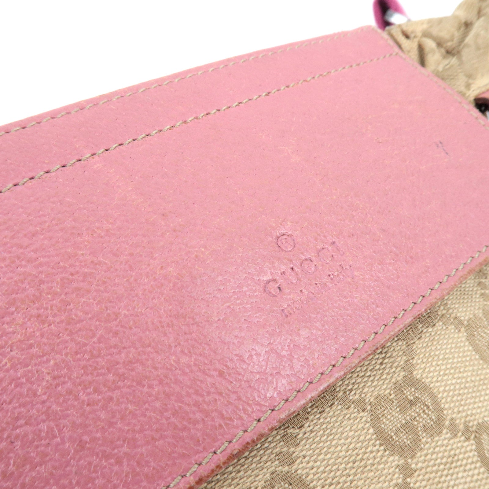 GUCCI Heuptas GG Canvas Leer Beige Roze 28566