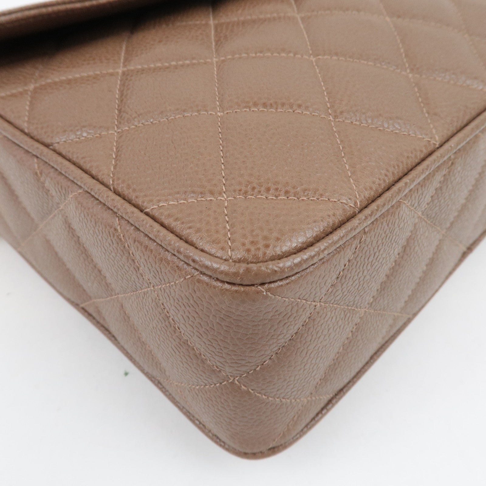 CHANEL Matelasse Cocoball Bijou Chain Shoulder Bag Caviar Skin Light Brown *Dust bag,G card