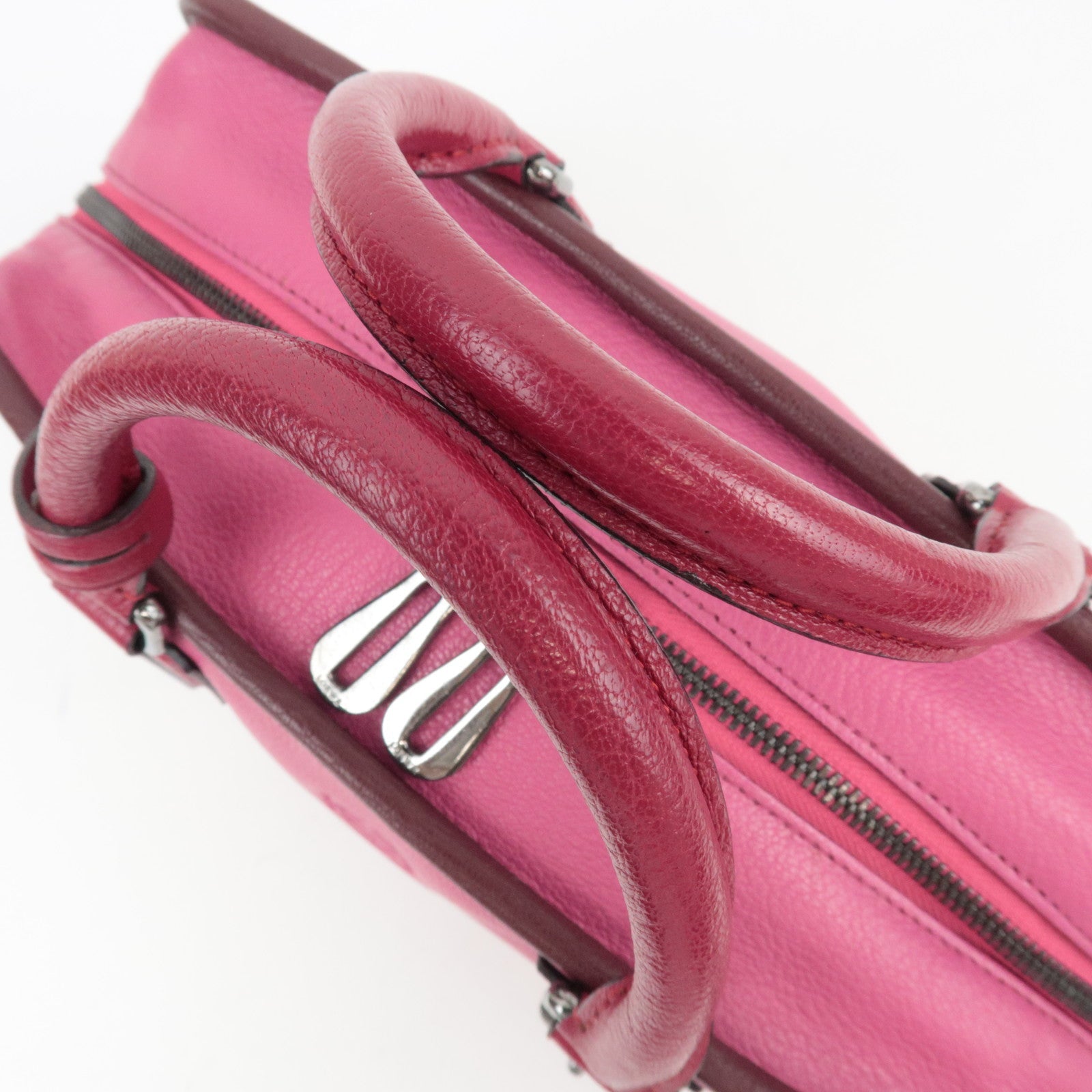 LOEWE Amazona 28 Bicolor Handbag Pink Bordeaux *Key Lock,Crochette