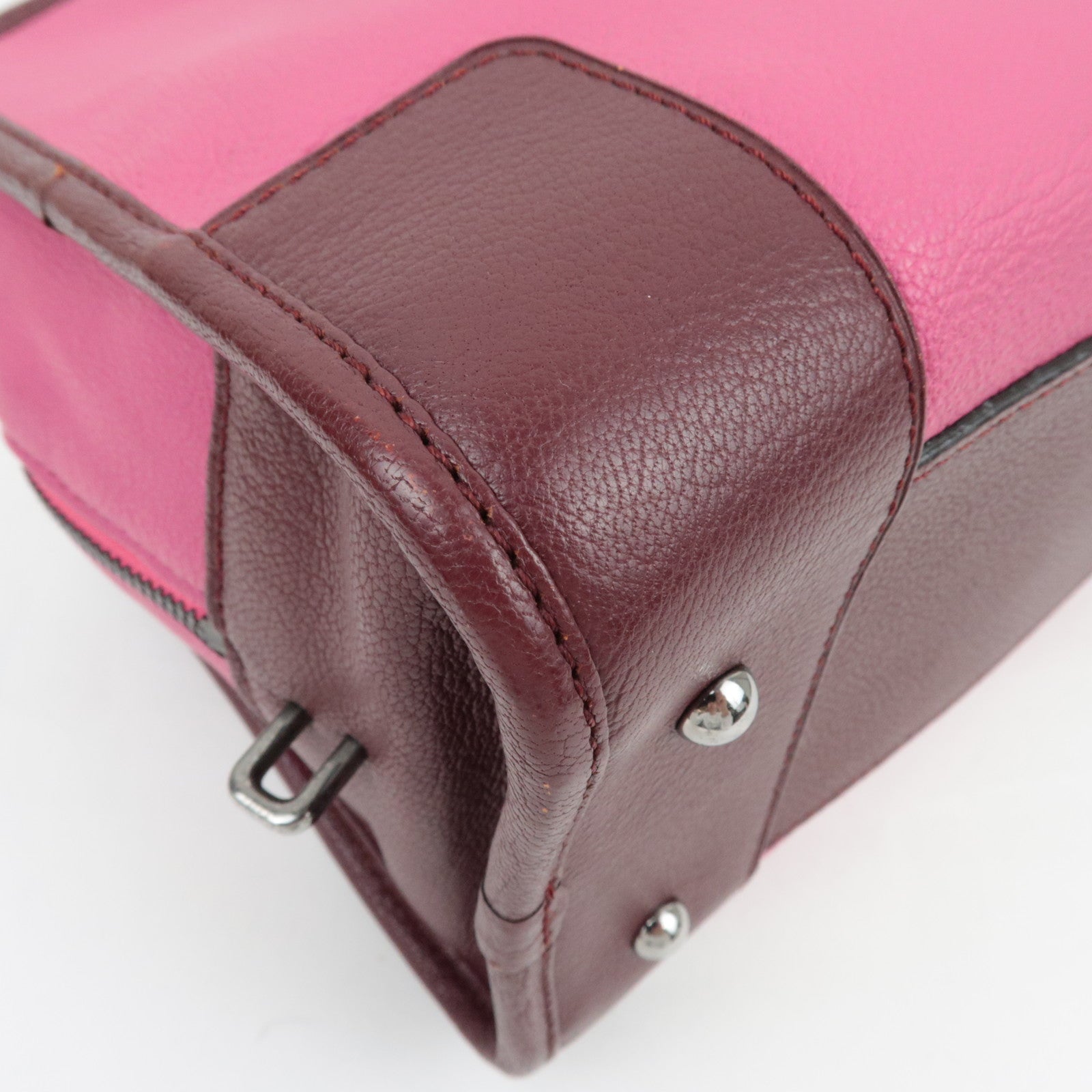 LOEWE Amazona 28 Bicolor Handbag Pink Bordeaux *Key Lock,Crochette