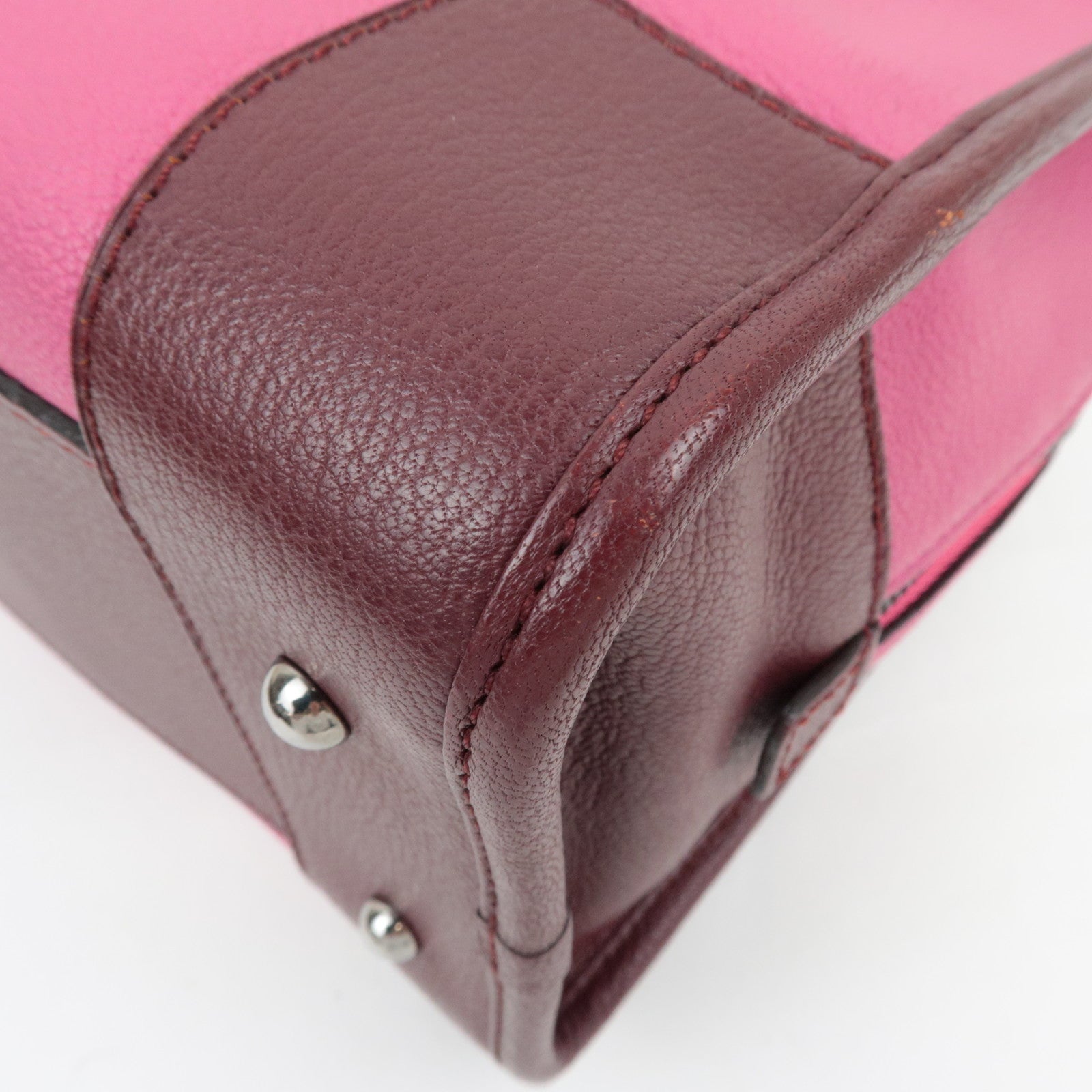 LOEWE Amazona 28 Bicolor Handbag Pink Bordeaux *Key Lock,Crochette