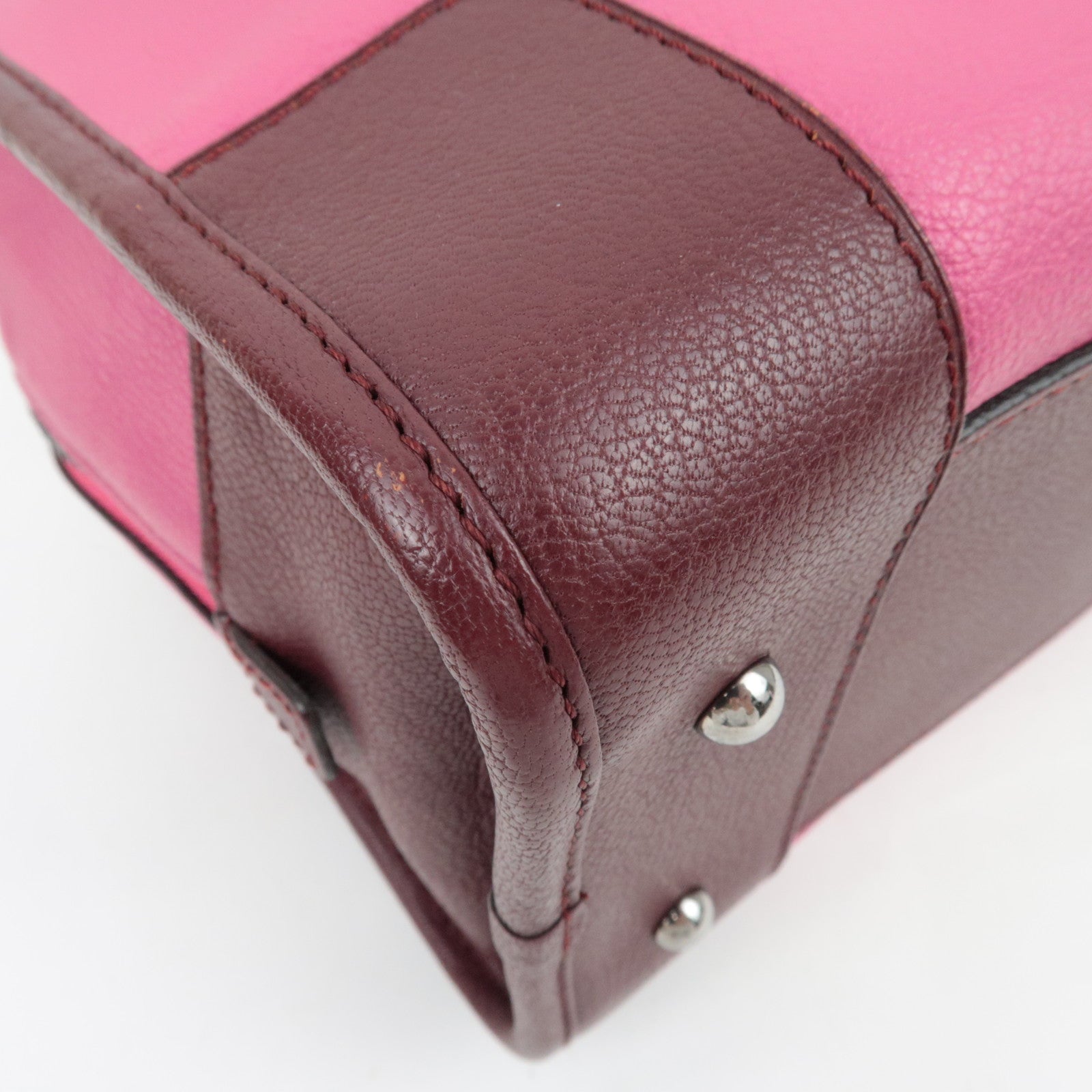 LOEWE Amazona 28 Bicolor Handbag Pink Bordeaux *Key Lock,Crochette