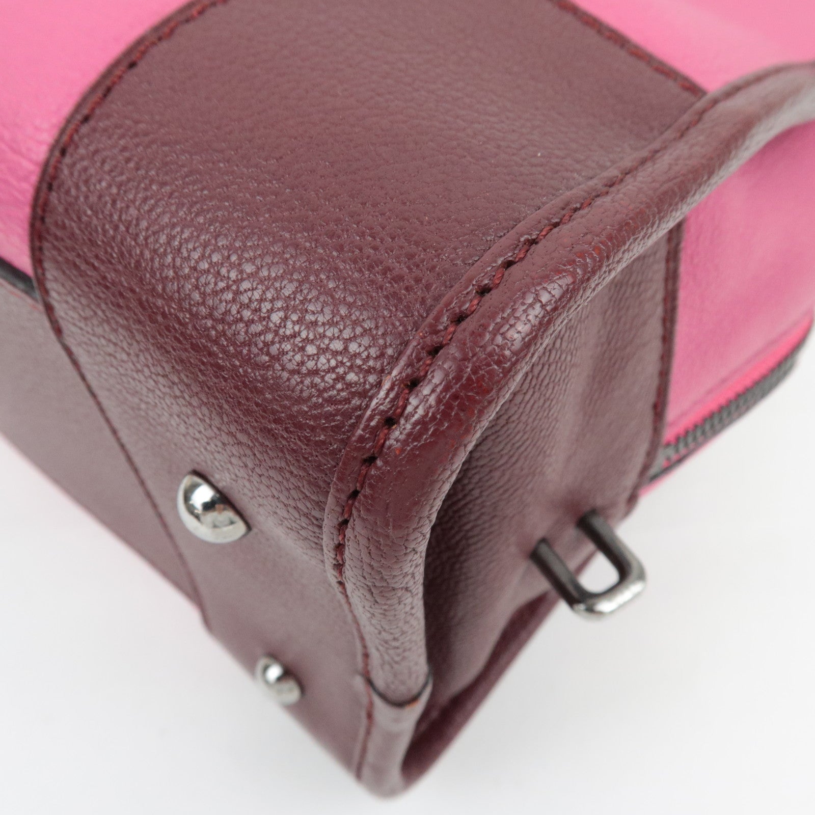 LOEWE Amazona 28 Bicolor Handbag Pink Bordeaux *Key Lock,Crochette